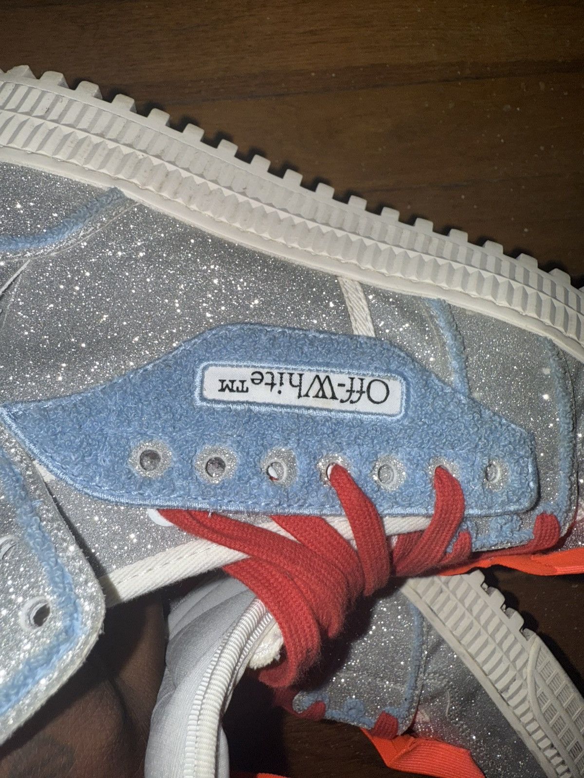 Off-White Off white hi top glitter sneakers Size US 12 / EU 45 - 3 Thumbnail