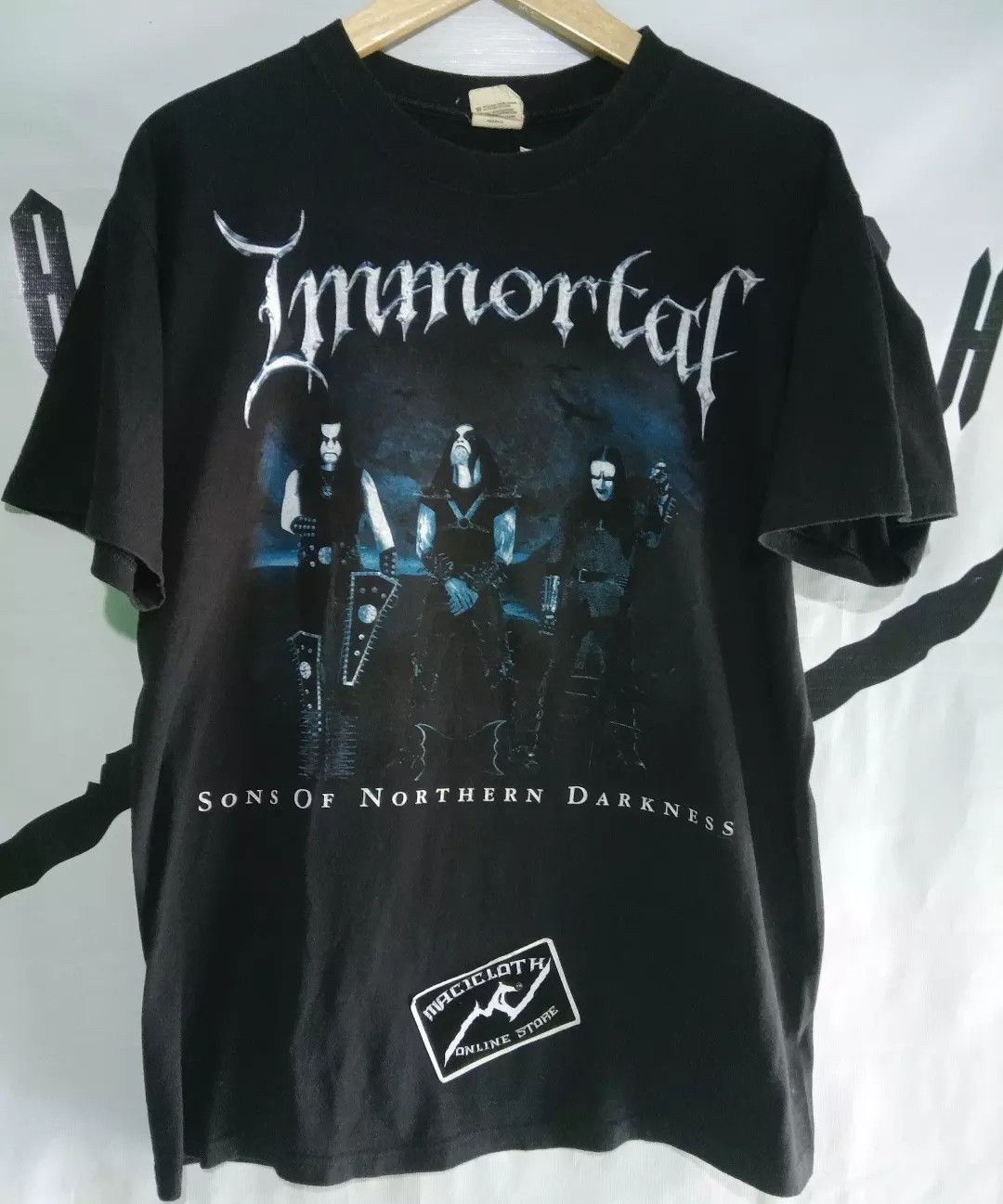image of Band Tees x Rock T Shirt Vintage Immortal Sons Of Northern Darkness in Black, Men's (Size Large)