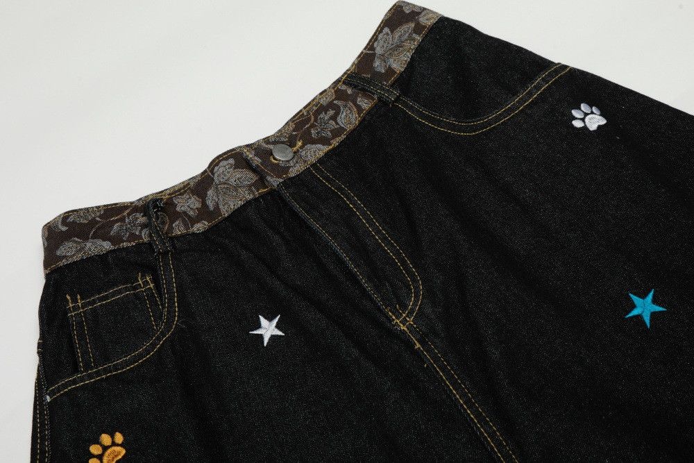 Jean Vintage loose-fitting star embroidered scimitar jeans Size US 32 / EU 48 - 3 Thumbnail