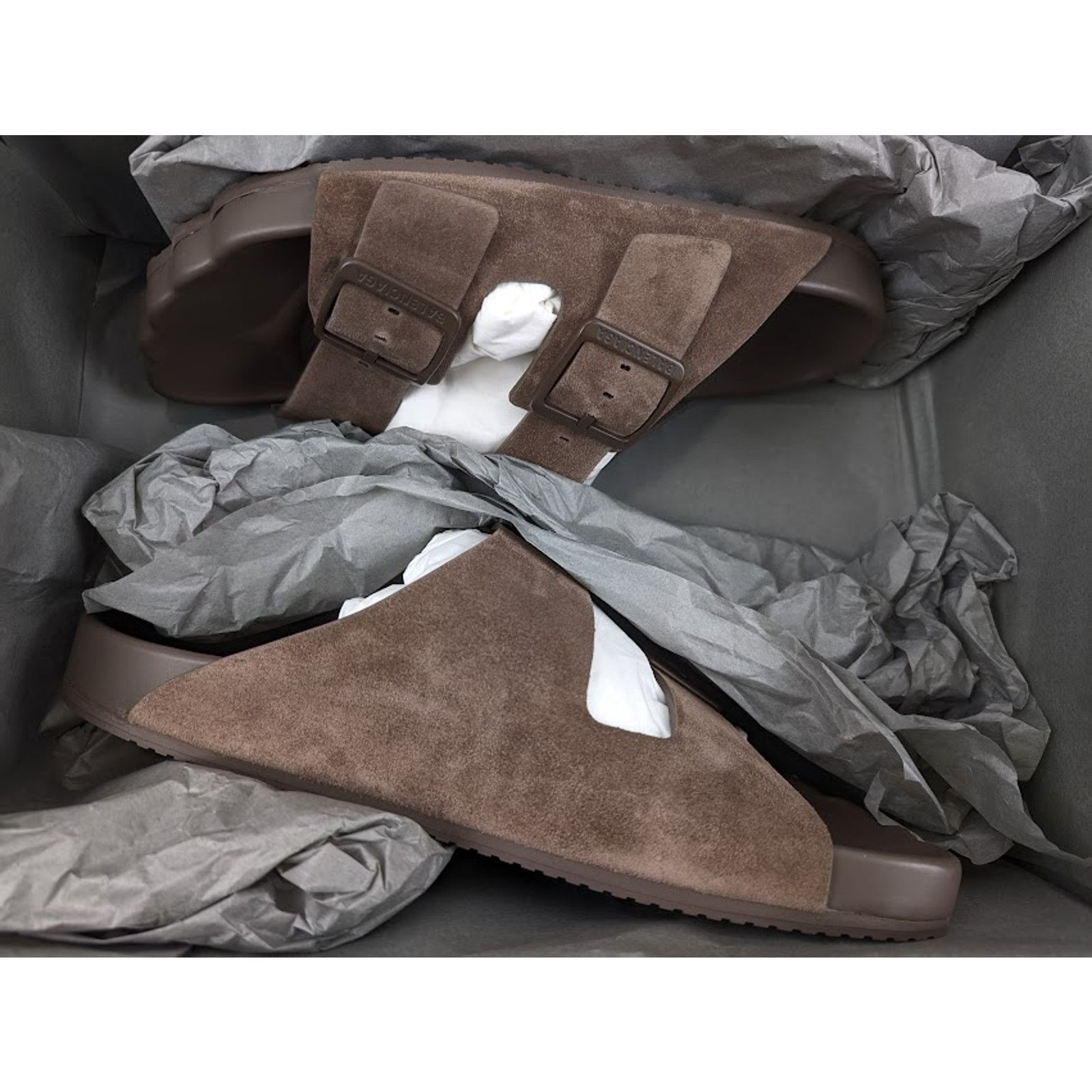Balenciaga o1rshd1 Sunday Suede Sandals in Cold Brown Size US 7 / EU 40 - 11 Thumbnail