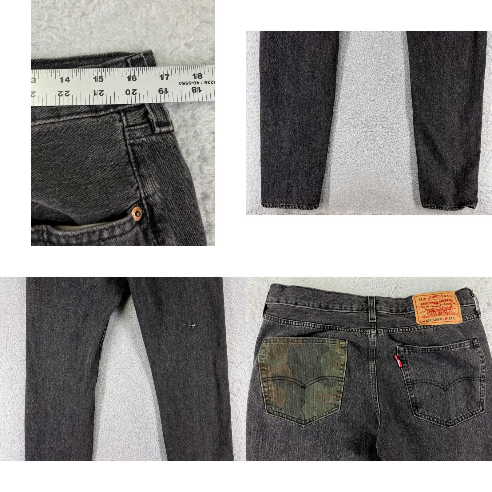 Levi's Levis Jeans Men 34 Black Denim 512 Slim Tapered 5-Pocket Pocket Cotton 34x32 Vintage No Size US 34 / EU 50 - 11 Thumbnail