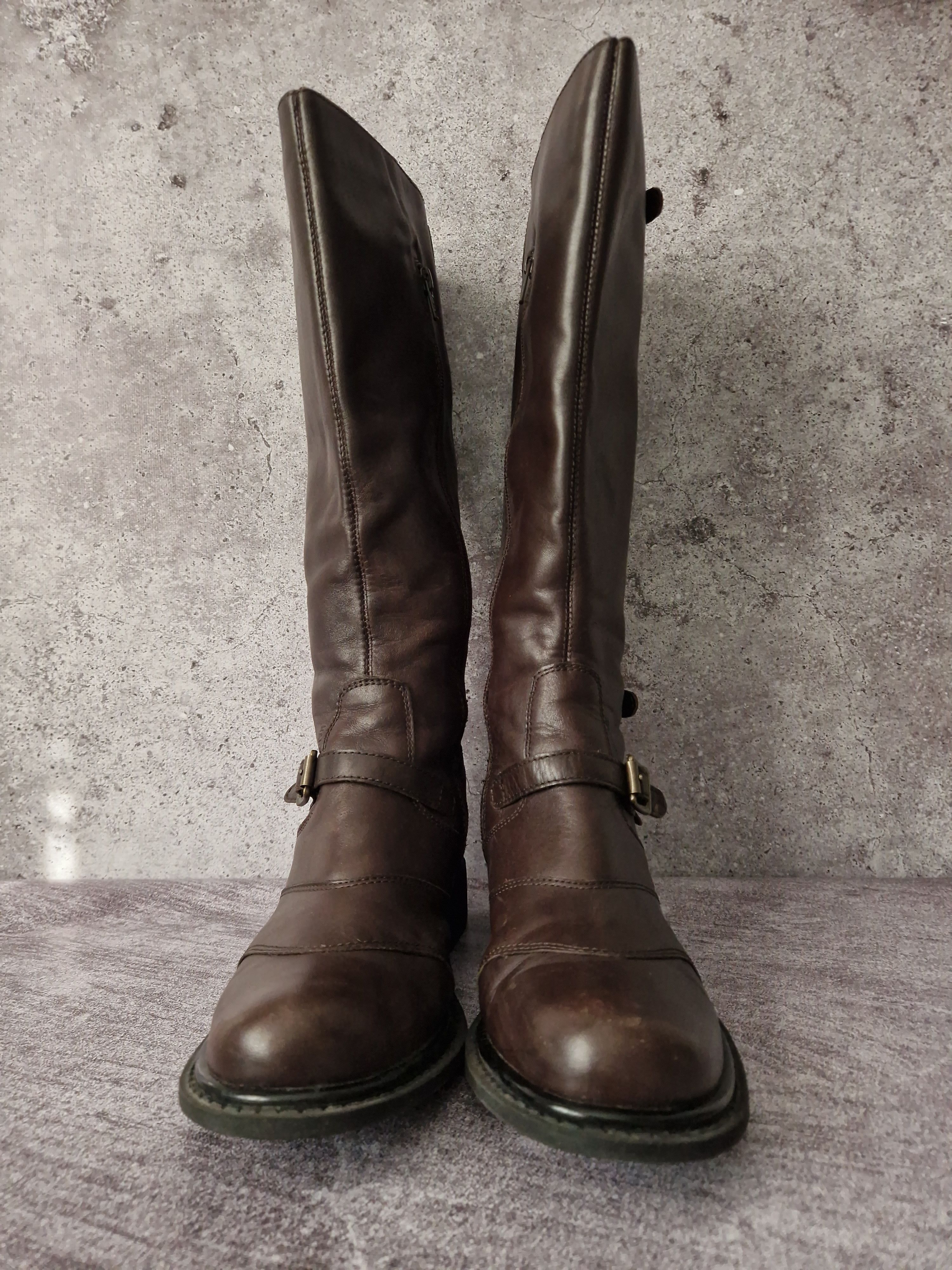 If Six Was Nine Genuine leather moto boxing high brown japan style boots Size US 10 / IT 40 - 4 Thumbnail
