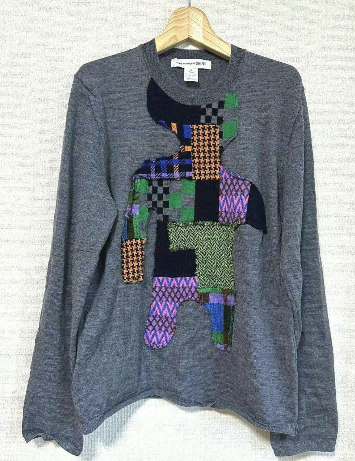 Comme des Garcons × Comme des Garcons SHIRT SS19 Crochet Patchwork Wool Knit Sweater Size US S / EU 44-46 / 1 - 1 Thumbnail
