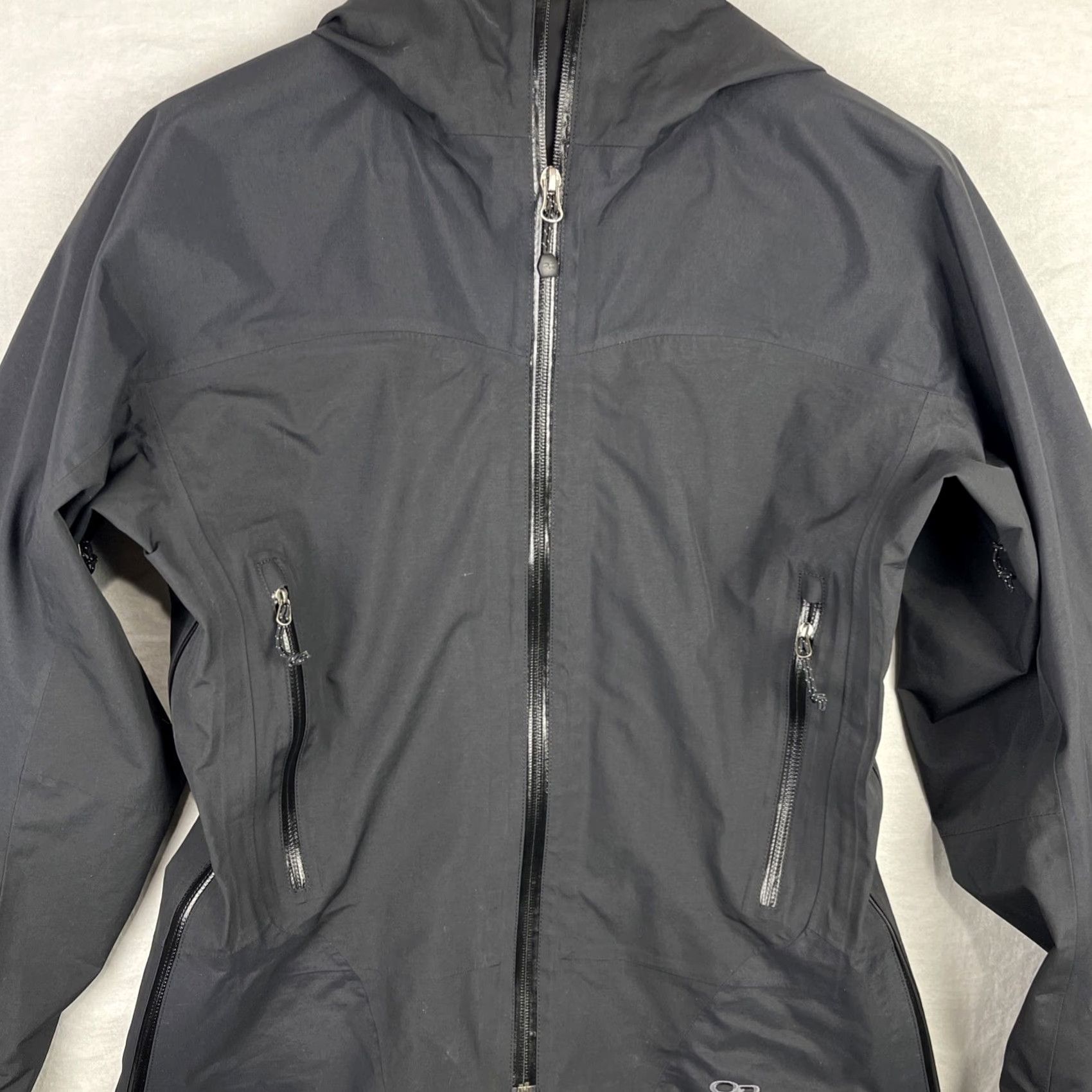 Outdoor Research Outdoor Research Jacket Womens Medium Black Hooded Zip Up Waterproof Taped Seams Size M / US 6-8 / IT 42-44 - 2 Thumbnail
