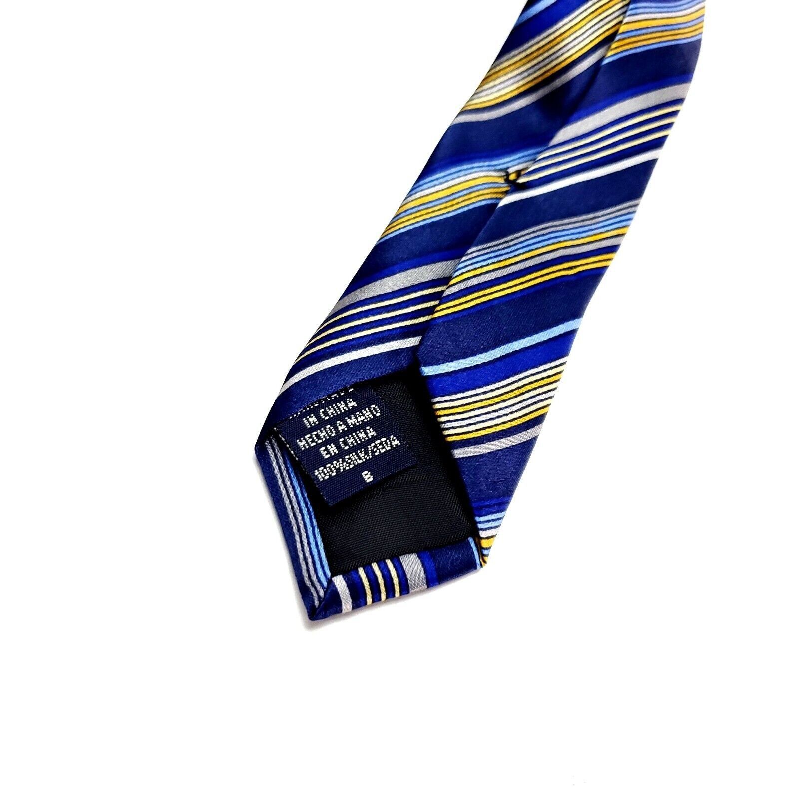 Van Heusen Van Heusen Silk Tie Striped Print Blue Wide Size ONE SIZE - 4 Thumbnail
