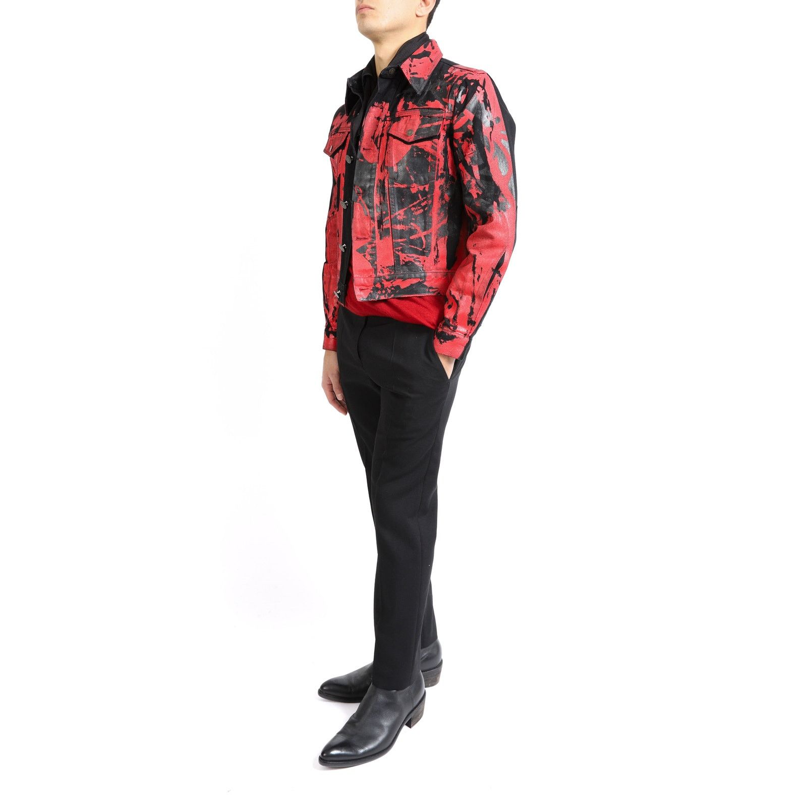 Calvin Klein 205W39NYC FW18 Red Warhol Screenprinted Denim Jacket Size US S / EU 44-46 / 1 - 4 Thumbnail