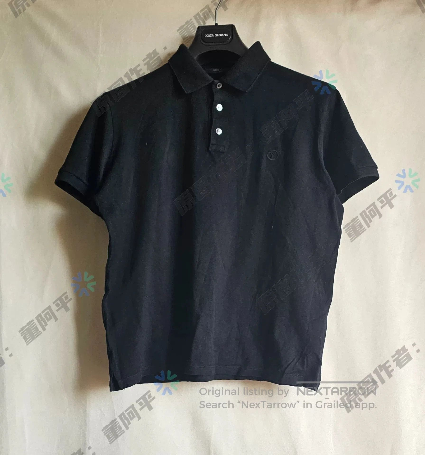 louis vuitton black short sleeve polo shirt.