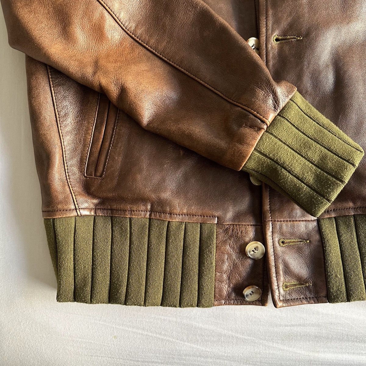 Levi's × Levi's Vintage Clothing 🔥Levi's LVC “Rye” Sheep Leather Jacket (Size S)🔥 Size US S / EU 44-46 / 1 - 7 Thumbnail