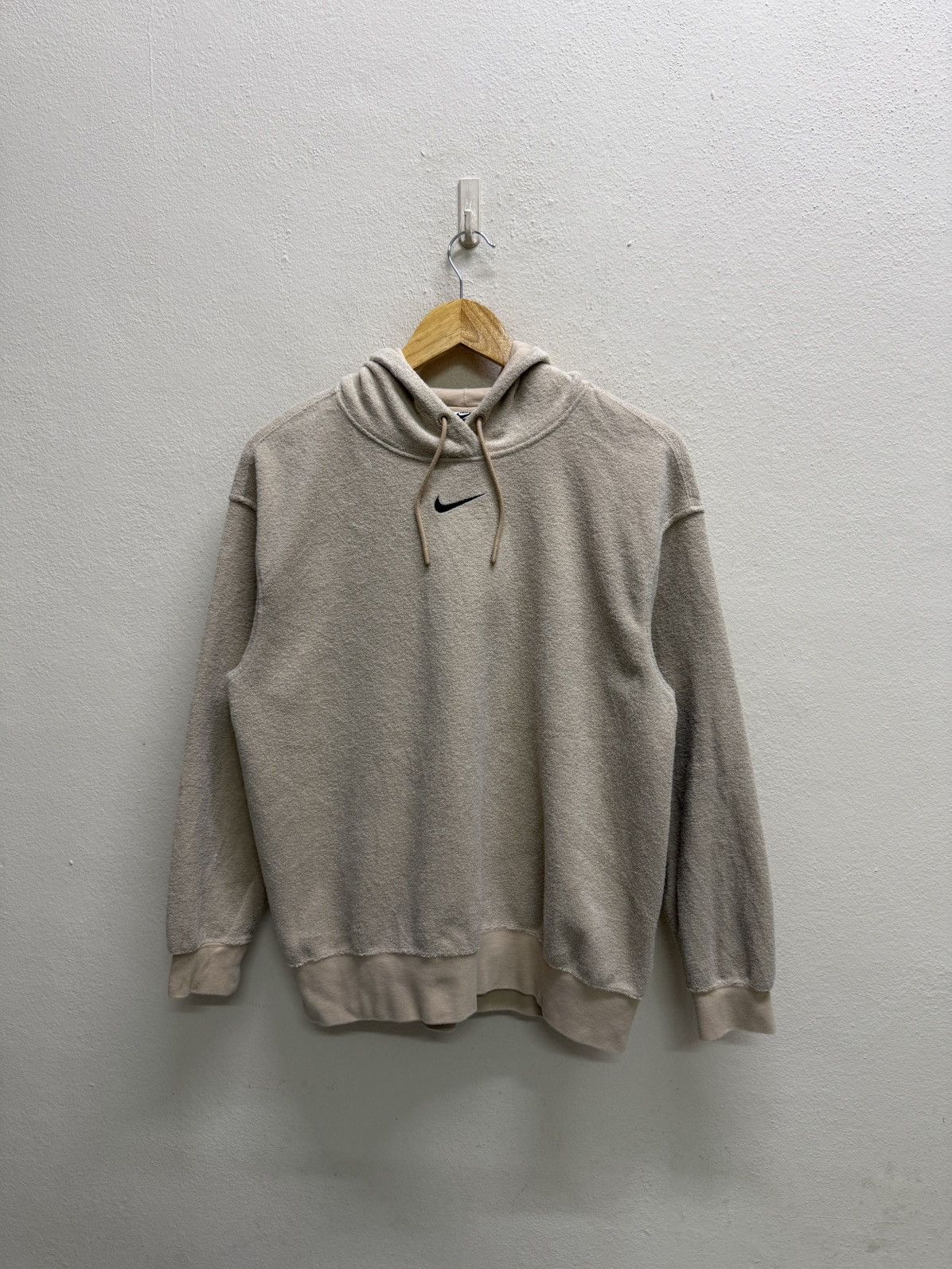 Nike Nike Swoosh Center Logo Fleece Pullover Sweater Hoodie Beige Size US M / EU 48-50 / 2 - 21 Thumbnail