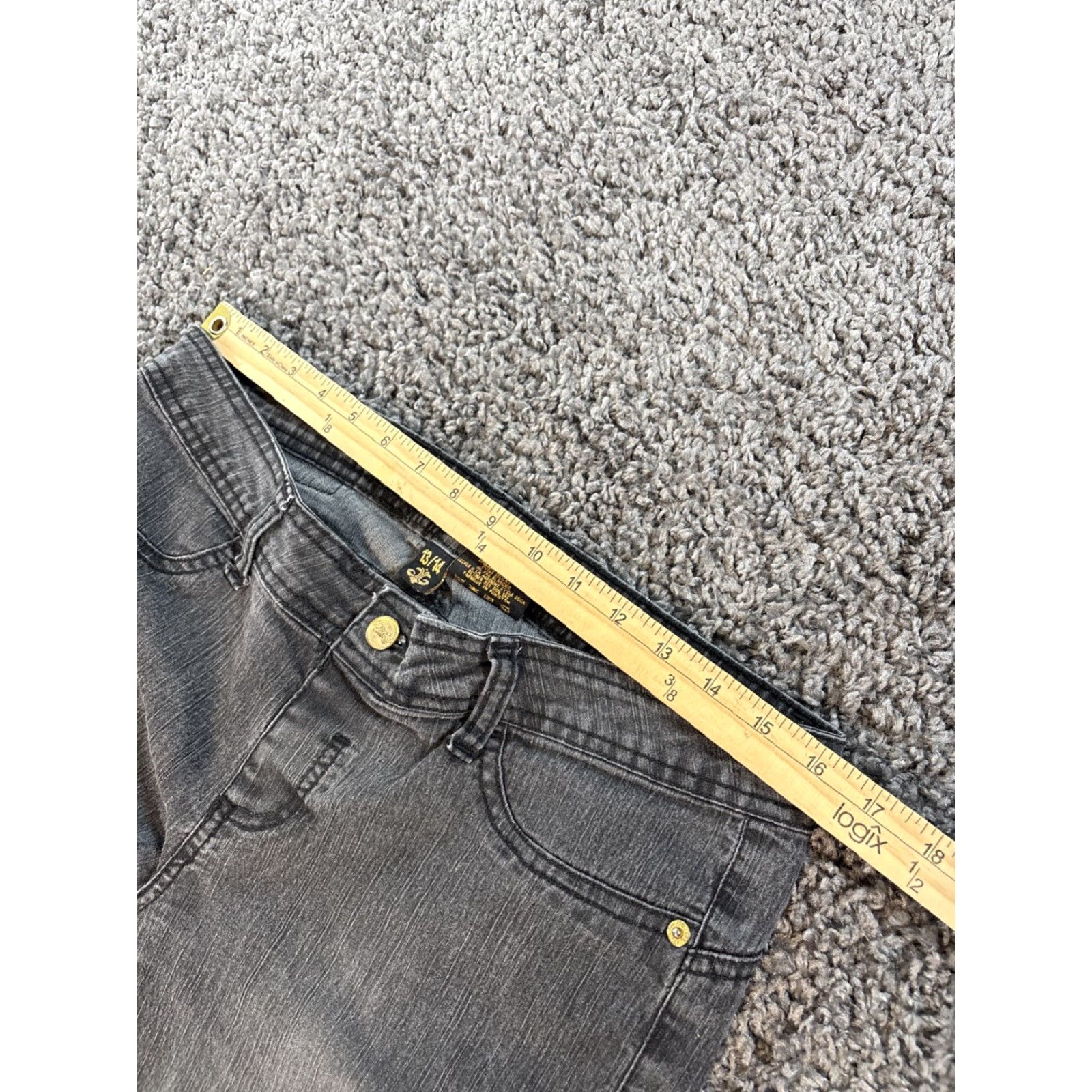 Denime Dereon Slim Jeans Women's Jeans Blue 5-Pocket Denim Bootcut Stretch Regular Size 34 Inseam 33 Dark Wash Y2K Embroidered Flap Pocket Pulse Vintage: No Size 24" / US 00 / IT 34 - 5 Thumbnail