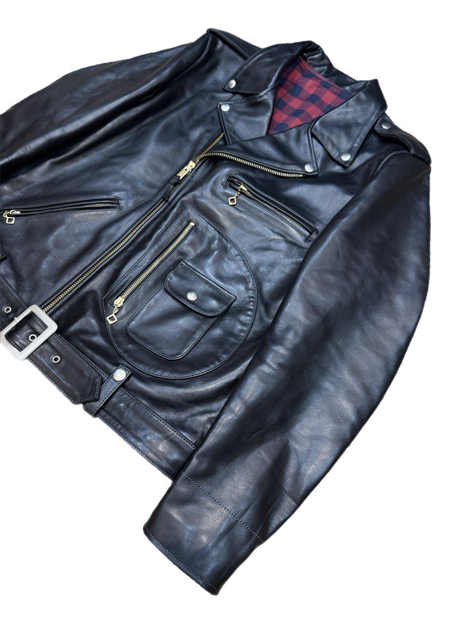 Vintage D Pocket Horsehide Motorcycle Leather Biker Jacket Size US M / EU 48-50 / 2 - 1 Thumbnail