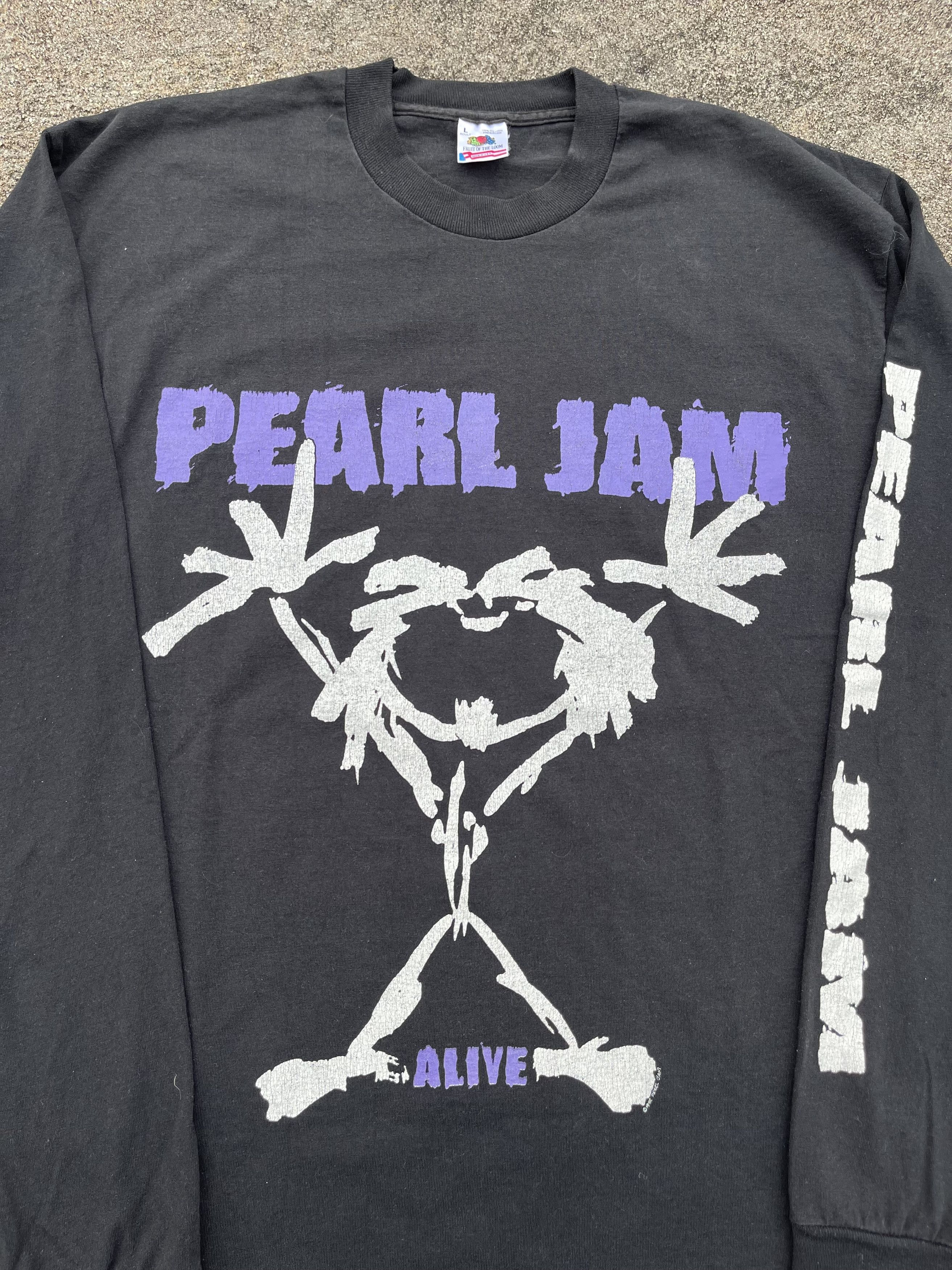 1992 Pearl Jam Alive Tour Rock Band Long Sleeve T-Shirt