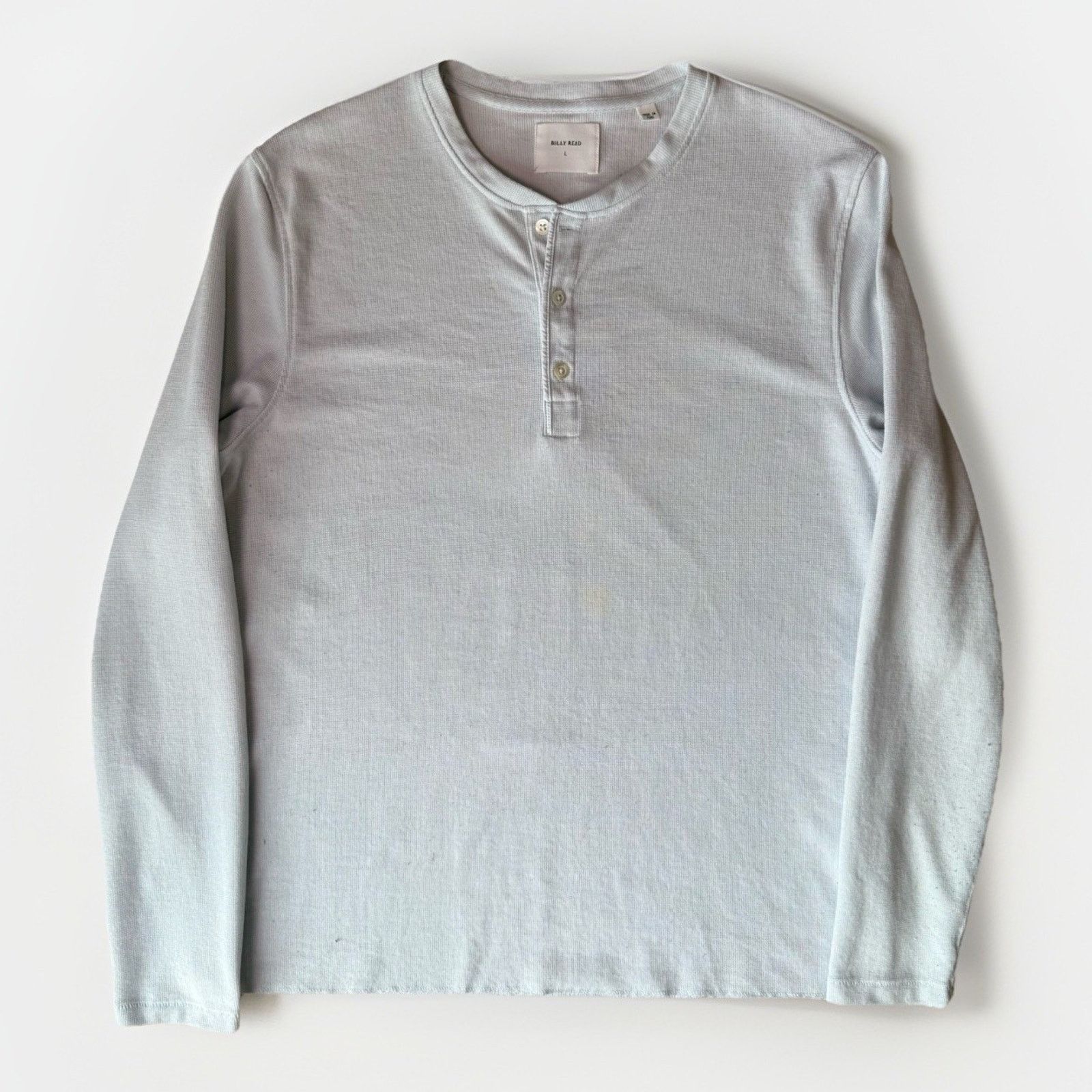 Billy Reid Billy Reid Henley Shirt L Gray Blue Tint Long Sleeve Cotton Size US L / EU 52-54 / 3 - 1 Thumbnail