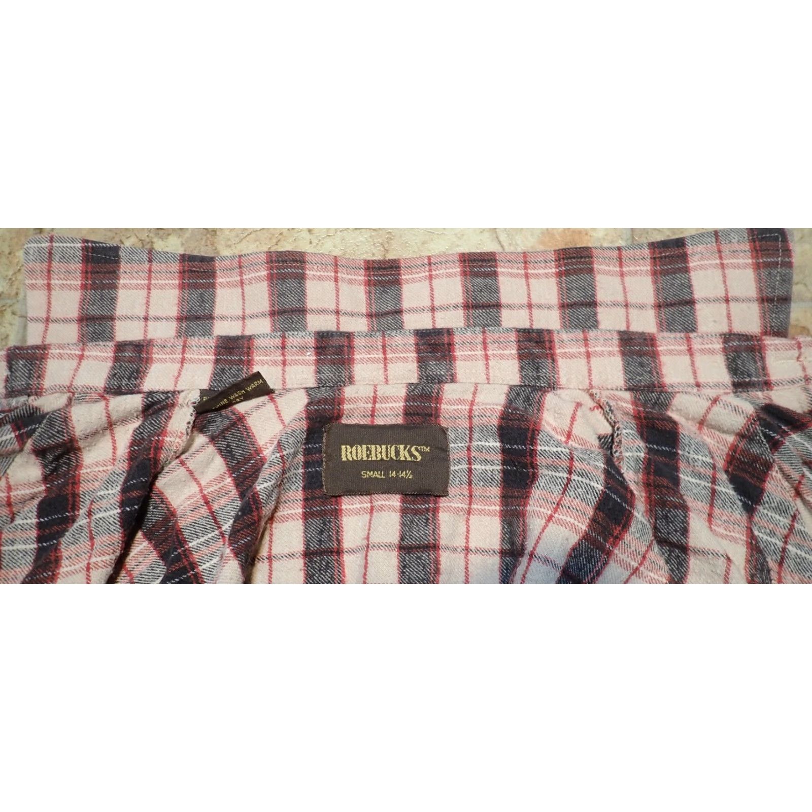 Vintage VINTAGE Roebuck Western Shirt Flannel Pearl Snap Black Tan Red Plaid Adult Small 80s 90s Casual Mens Size US S / EU 44-46 / 1 - 5 Thumbnail