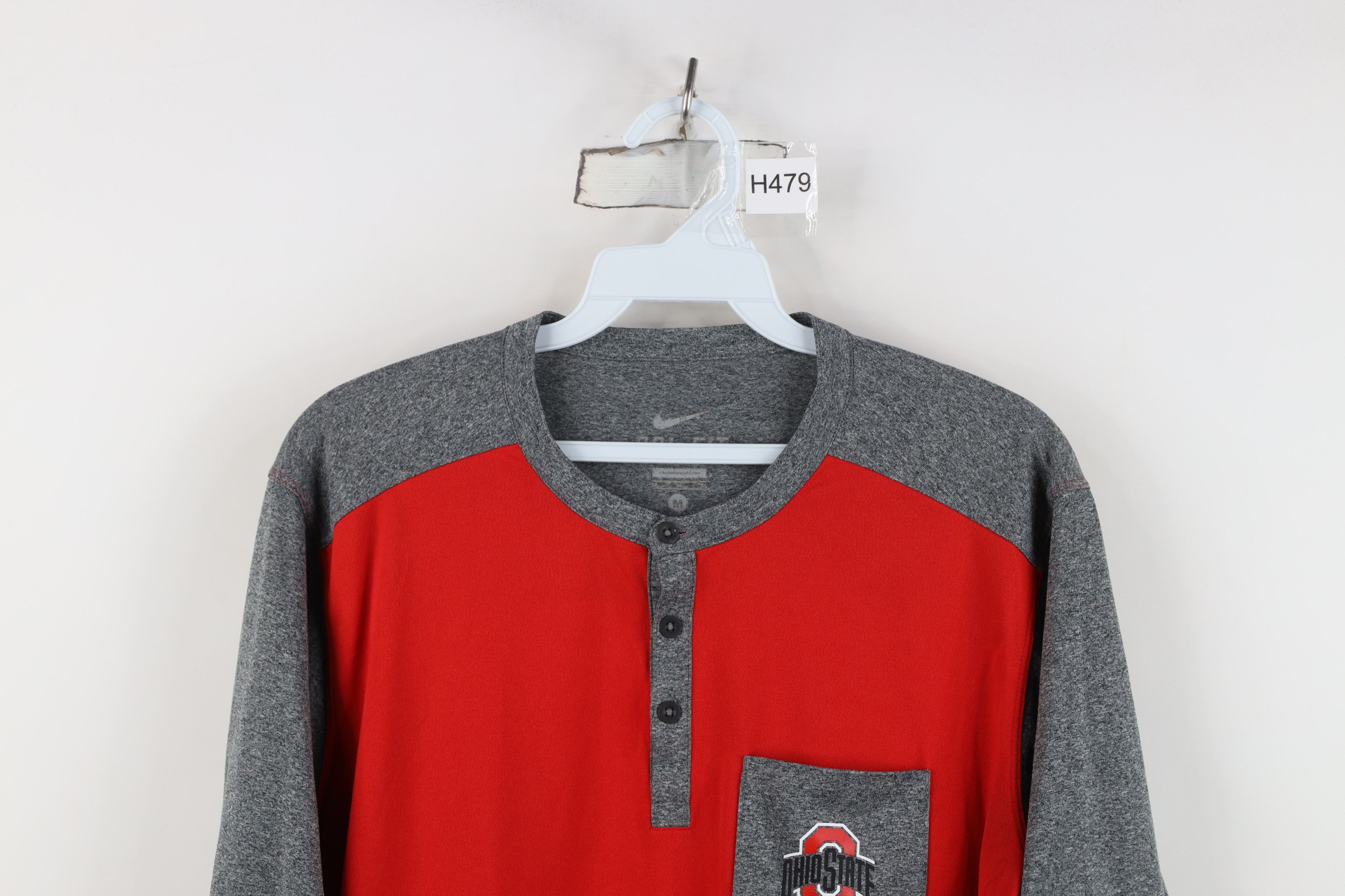 Nike Nike Ohio State University 3/4 Sleeve Raglan Henley T-Shirt Size US M / EU 48-50 / 2 - 2 Thumbnail