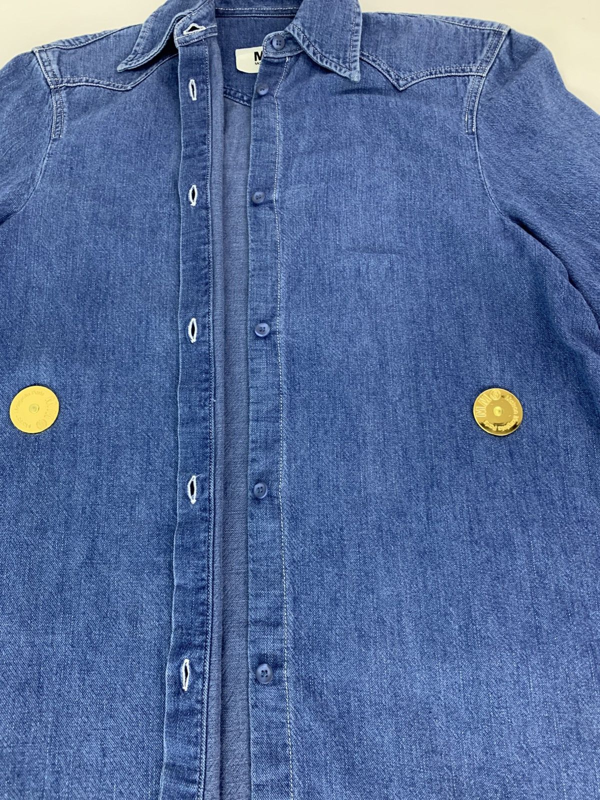 Maison Margiela MM6 Maison Margiela Paris Denim Shirt Button Front Dress Size L / US 10 / IT 46 - 7 Thumbnail