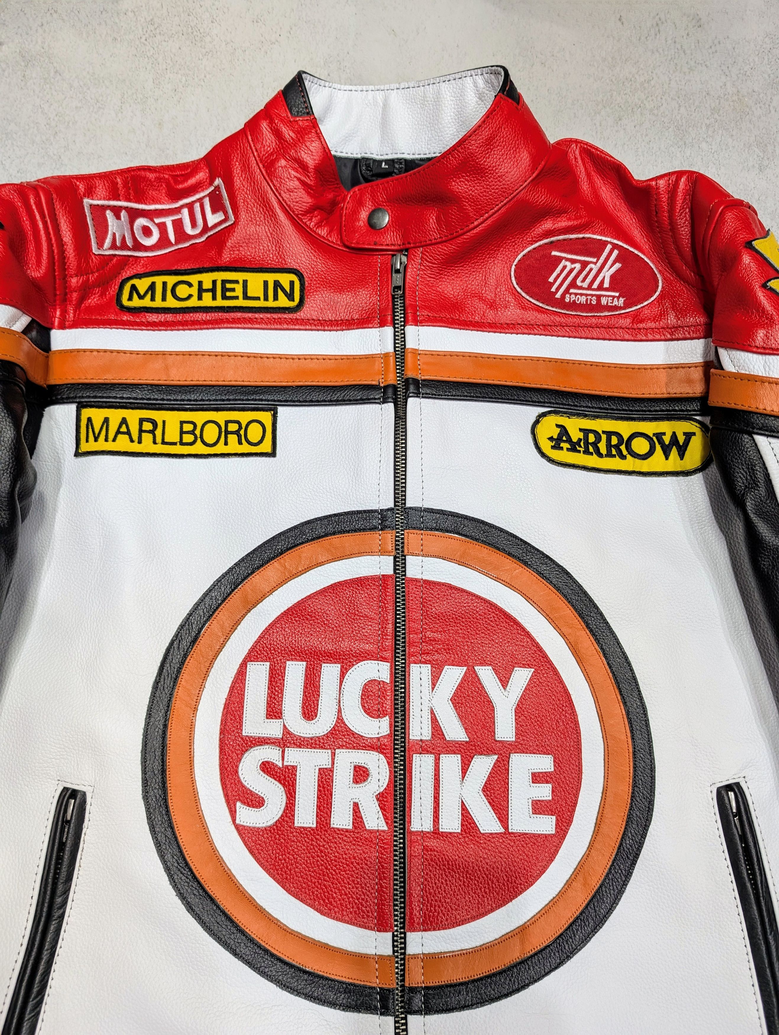 Vintage 🔥 LUCKY STRIKE 🔥 Leather Jacket Vintage Racing Size US M / EU 48-50 / 2 - 4 Thumbnail