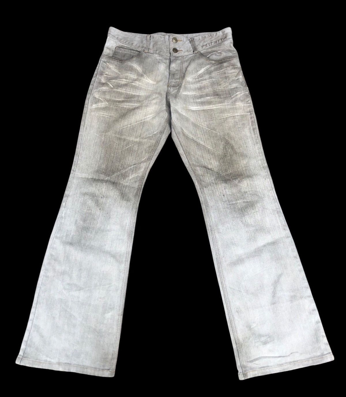 If Six Was Nine × Japanese Brand 🔥Mega Rare🔥A.S.M Acid Washed Flare Jeans Size US 30 / EU 46 - 1 Thumbnail