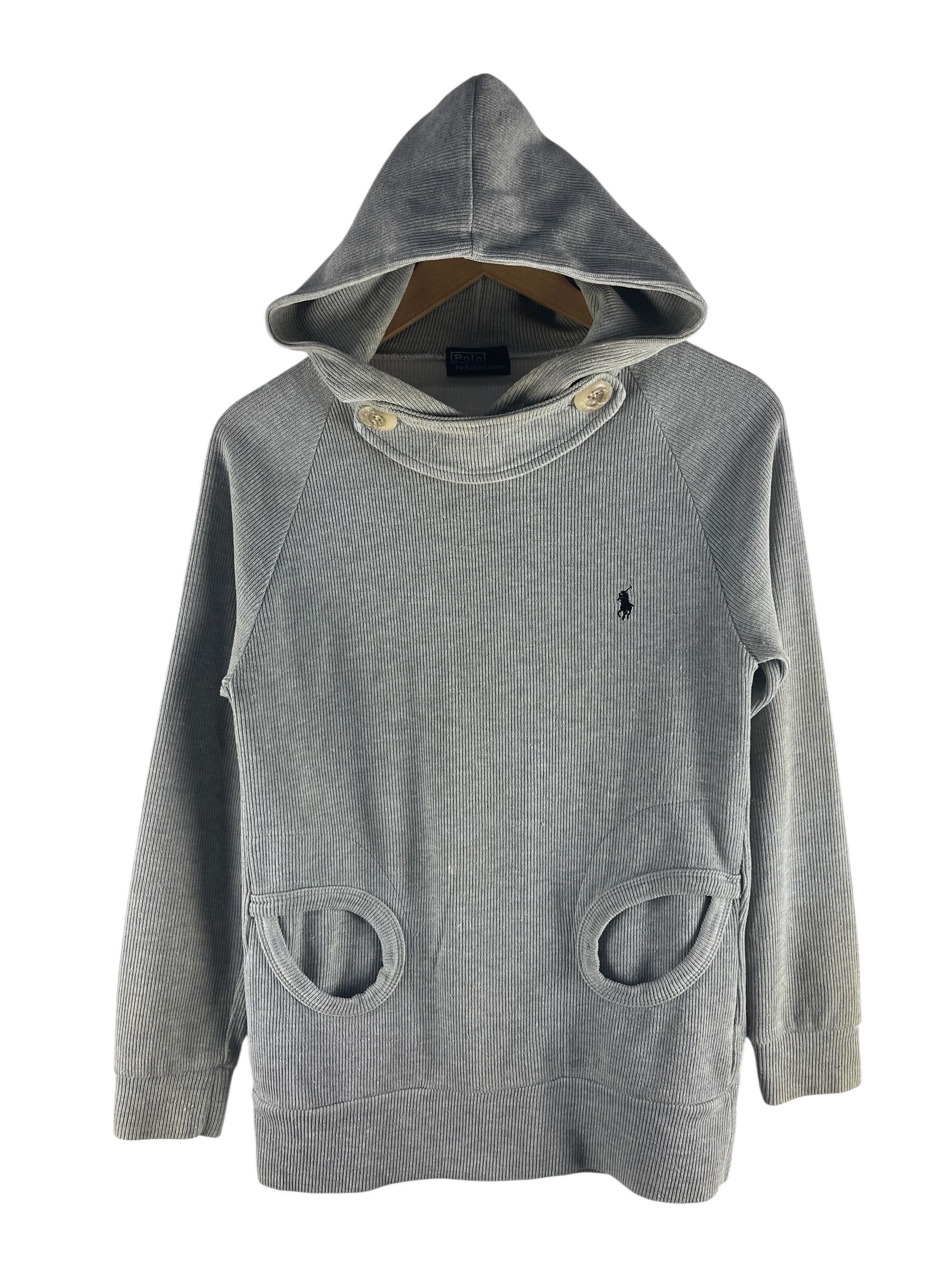 Polo Ralph Lauren Vintage Polo Ralph Lauren Ribbed Button Neck Hoodie Size US S / EU 44-46 / 1 - 1 Thumbnail