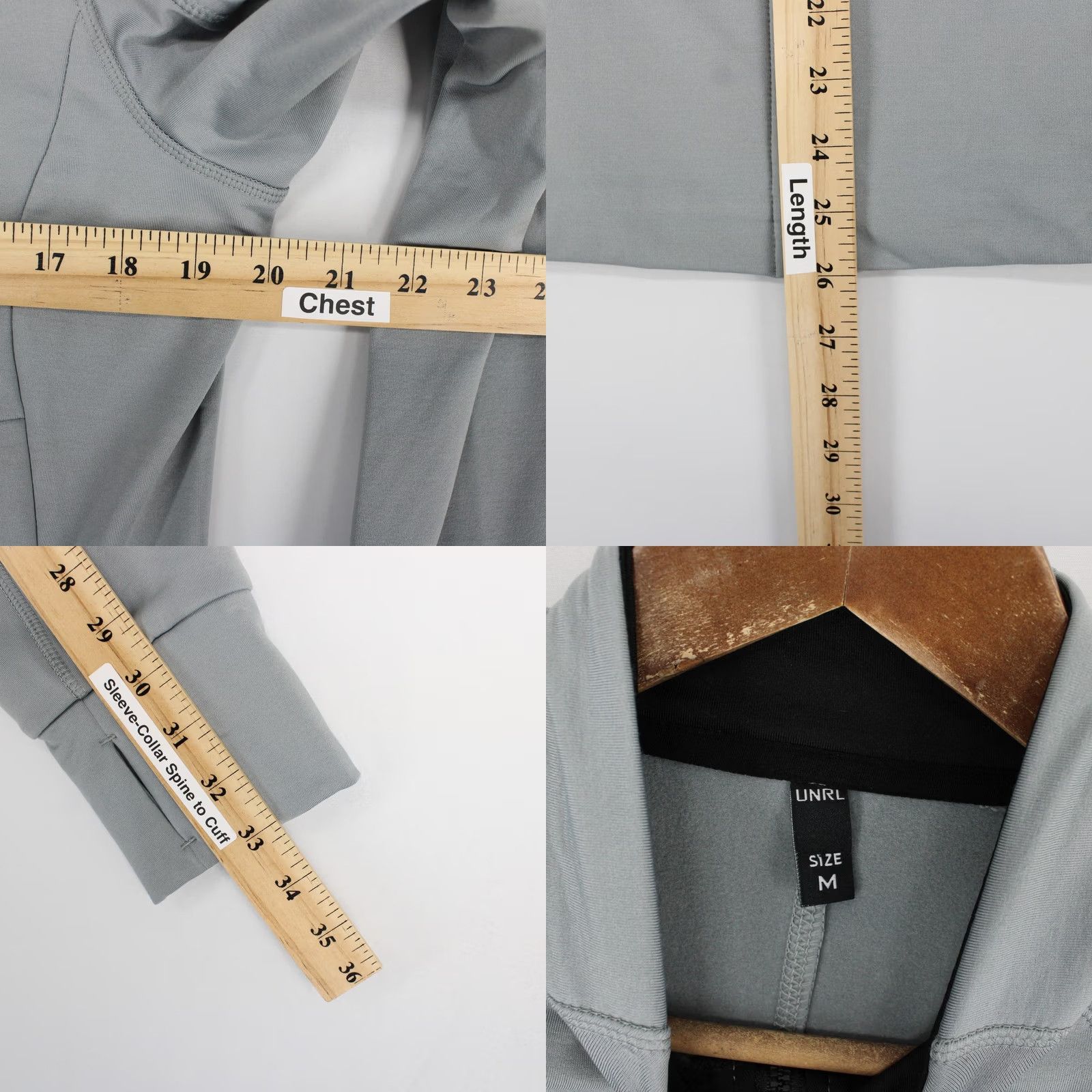 Vintage UNRL Transition Jacket Womens M Gray Full Zip Thumbholes Fleece Lined LOGO* Size M / US 6-8 / IT 42-44 - 8 Thumbnail