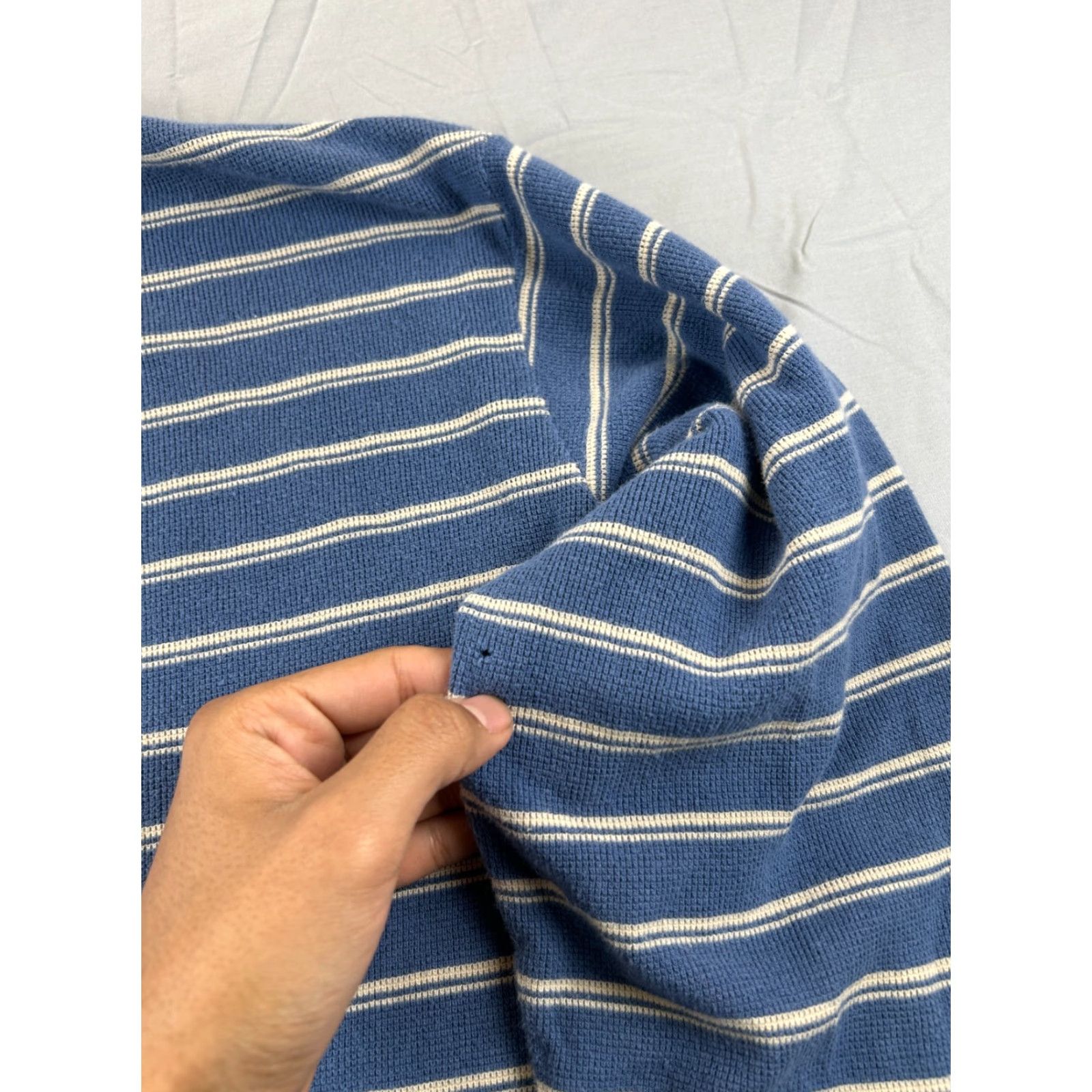 Polo Ralph Lauren Polo Ralph Lauren Polo Shirt Mens XL Blue Striped Long Sleeve Waffle Knit Size US XL / EU 56 / 4 - 6 Thumbnail