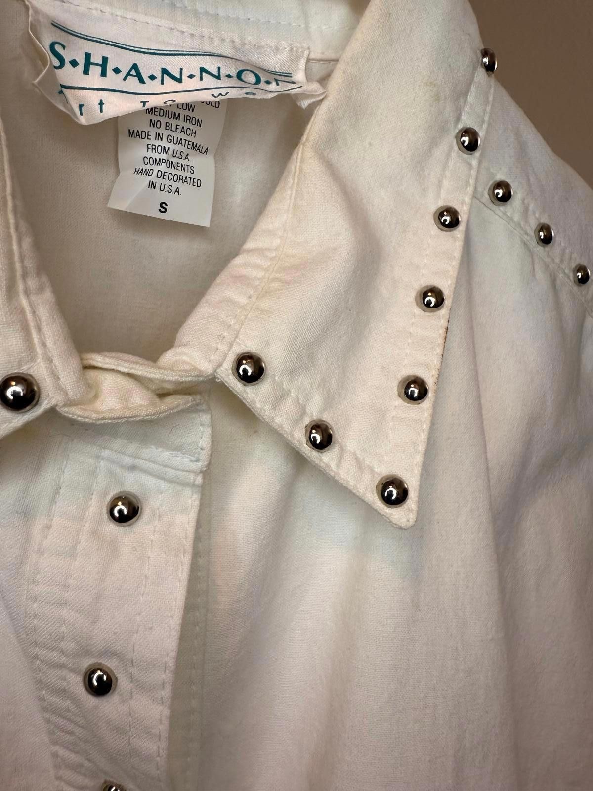 Designer Vintage Stylish Studded Western Shirt Size S / US 4 / IT 40 - 3 Thumbnail
