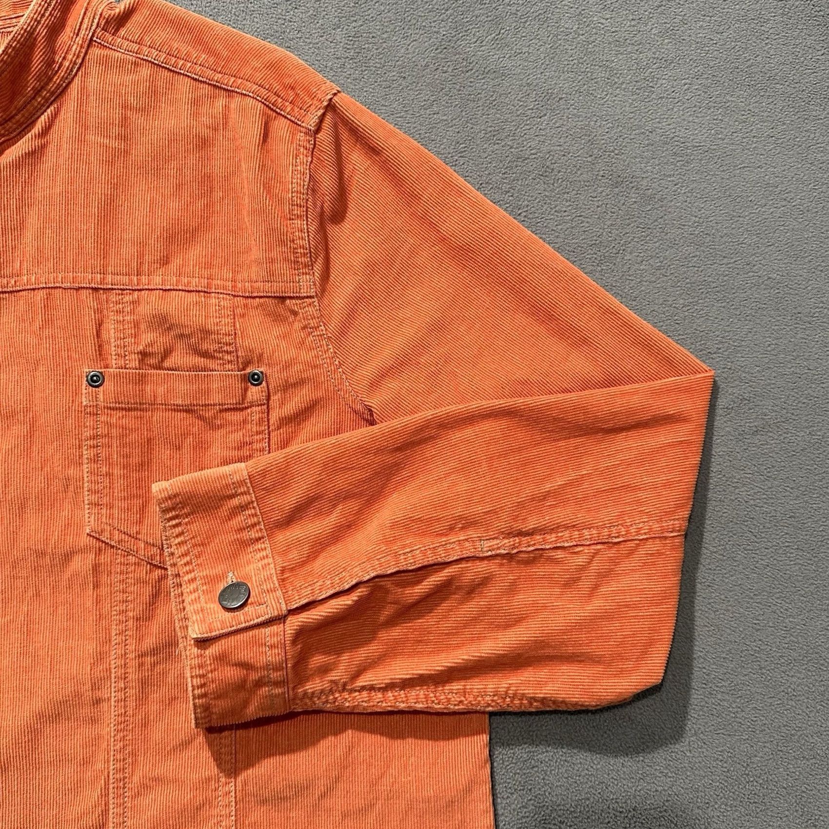 J. Jill J. Jill Jacket Womens XL Orange Corduroy Full Zip Cafe Racer Short EUC Size 40" / US 18 - 7 Thumbnail