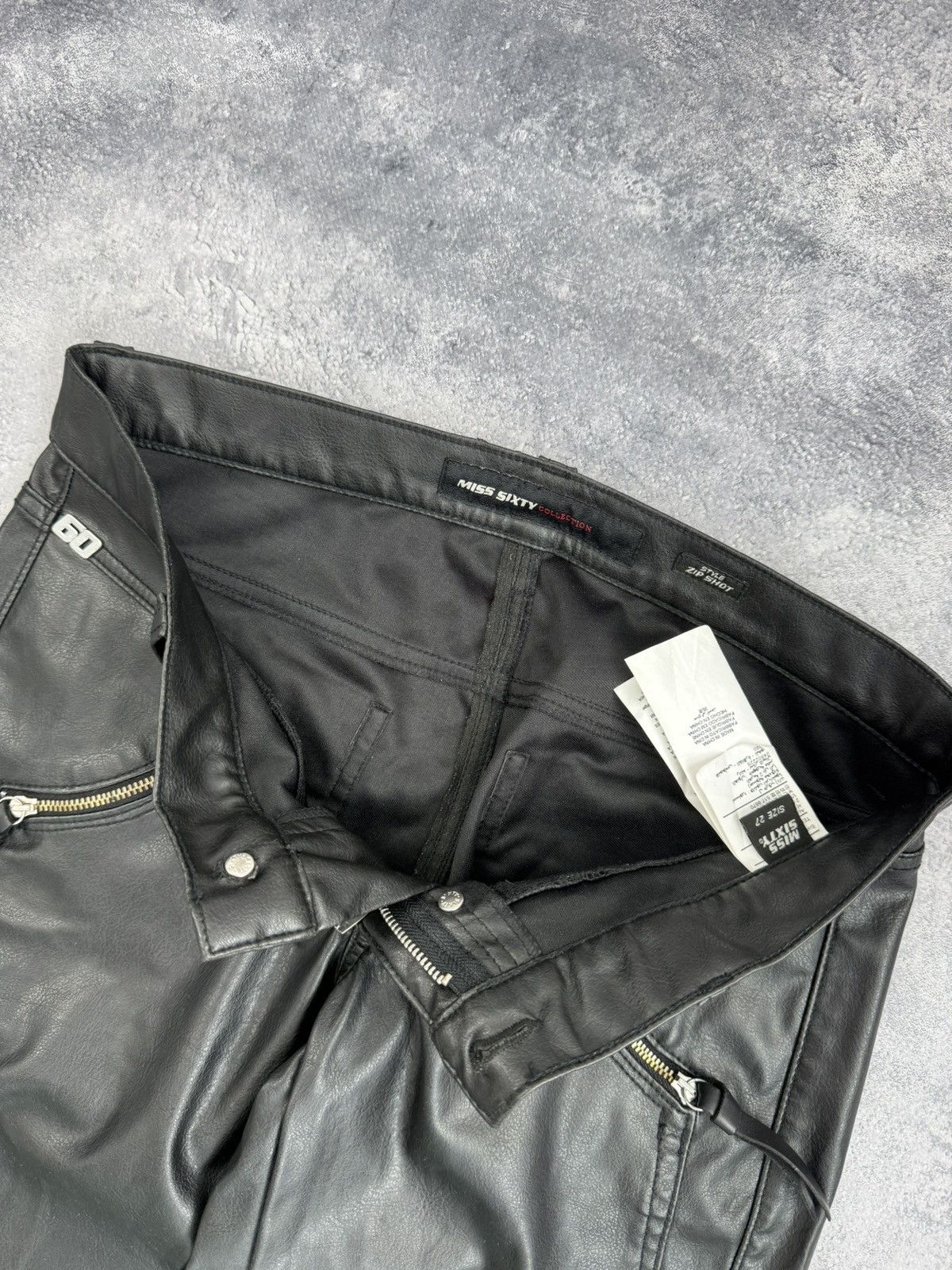 Miss Sixty Miss Sixty Faux Leather Pants Black Zip Shot Vintage Y2K Size 27" / US 4 / IT 40 - 14 Thumbnail