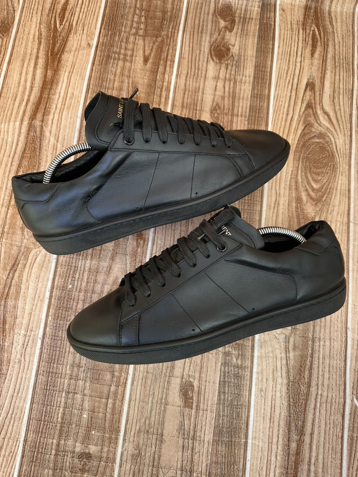 Saint Laurent Paris Saint Laurent SL/01 Black Leather Signature Court Classics Size US 8 / EU 41 - 9 Thumbnail