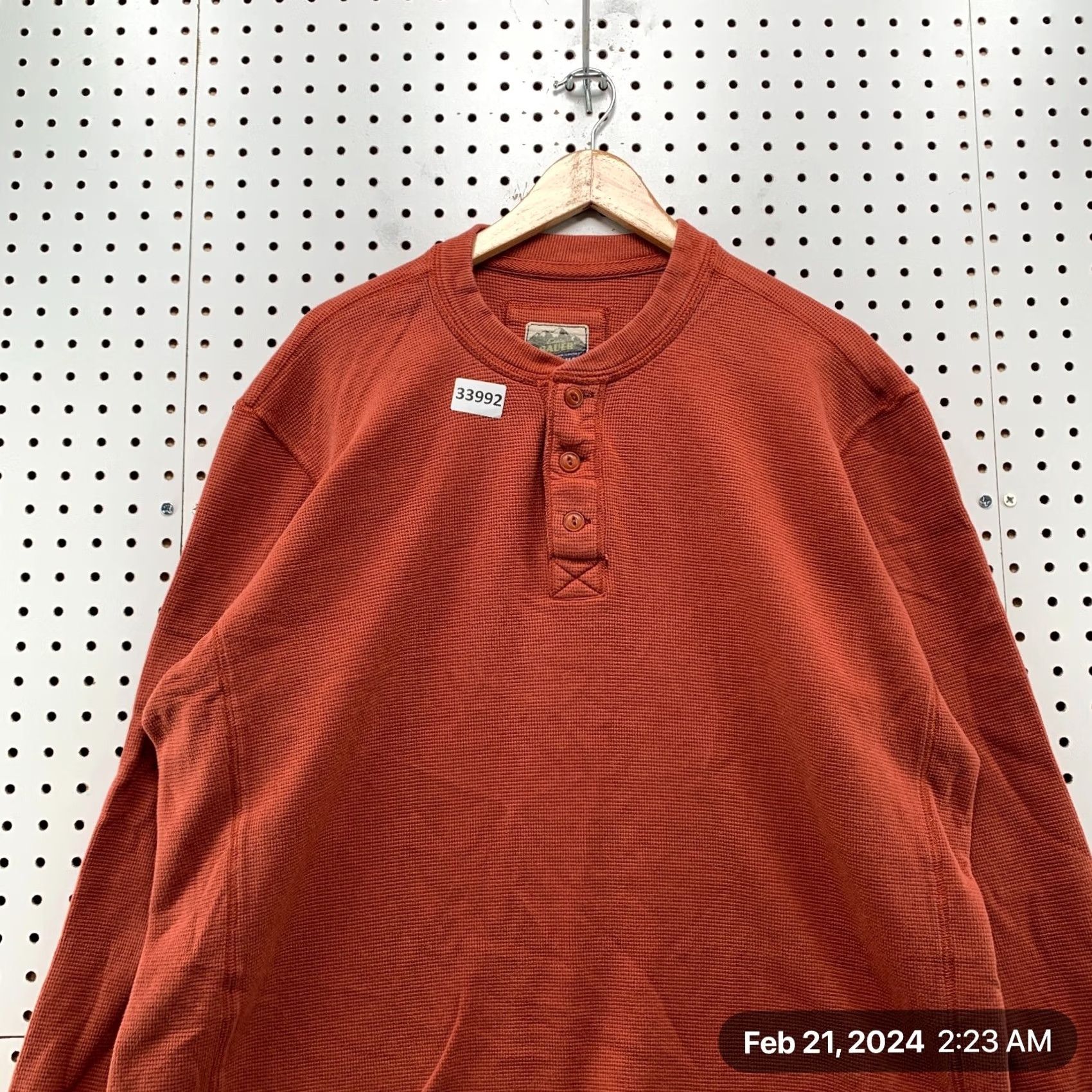 Eddie Bauer Eddie Bauer Henley Theral SHirt Mens XL Rust Orange Long Sleeve Outdoor Thermal Shirt Mens XL Orange Size US XL / EU 56 / 4 - 2 Thumbnail