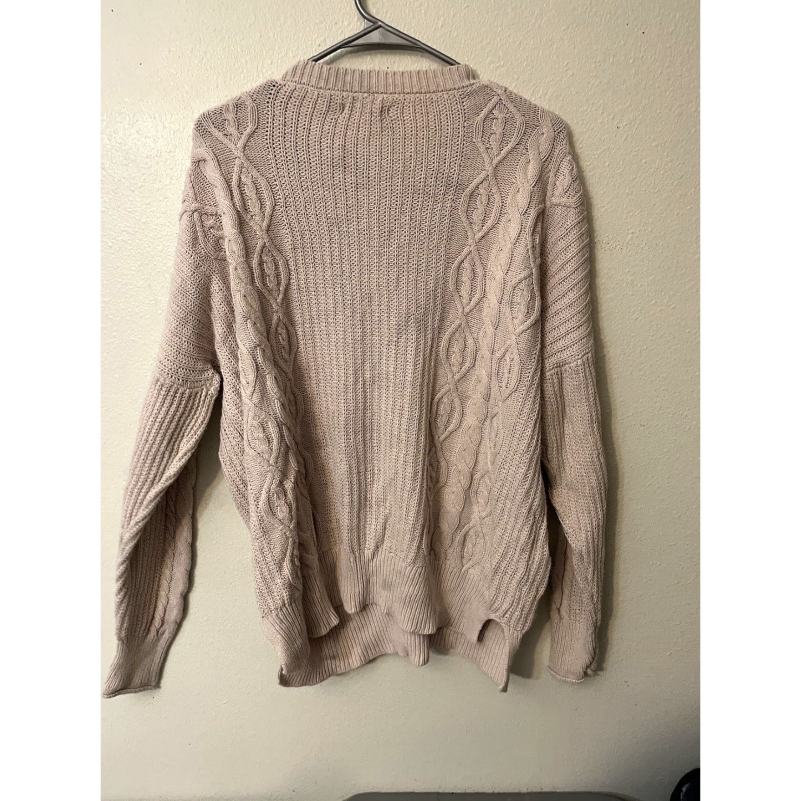 Aeropostale Aeropostale Women's Medium Mauve/Pink Cable Knit Sweater Crewneck Open Knit Pullover Size M / US 6-8 / IT 42-44 - 2 Thumbnail