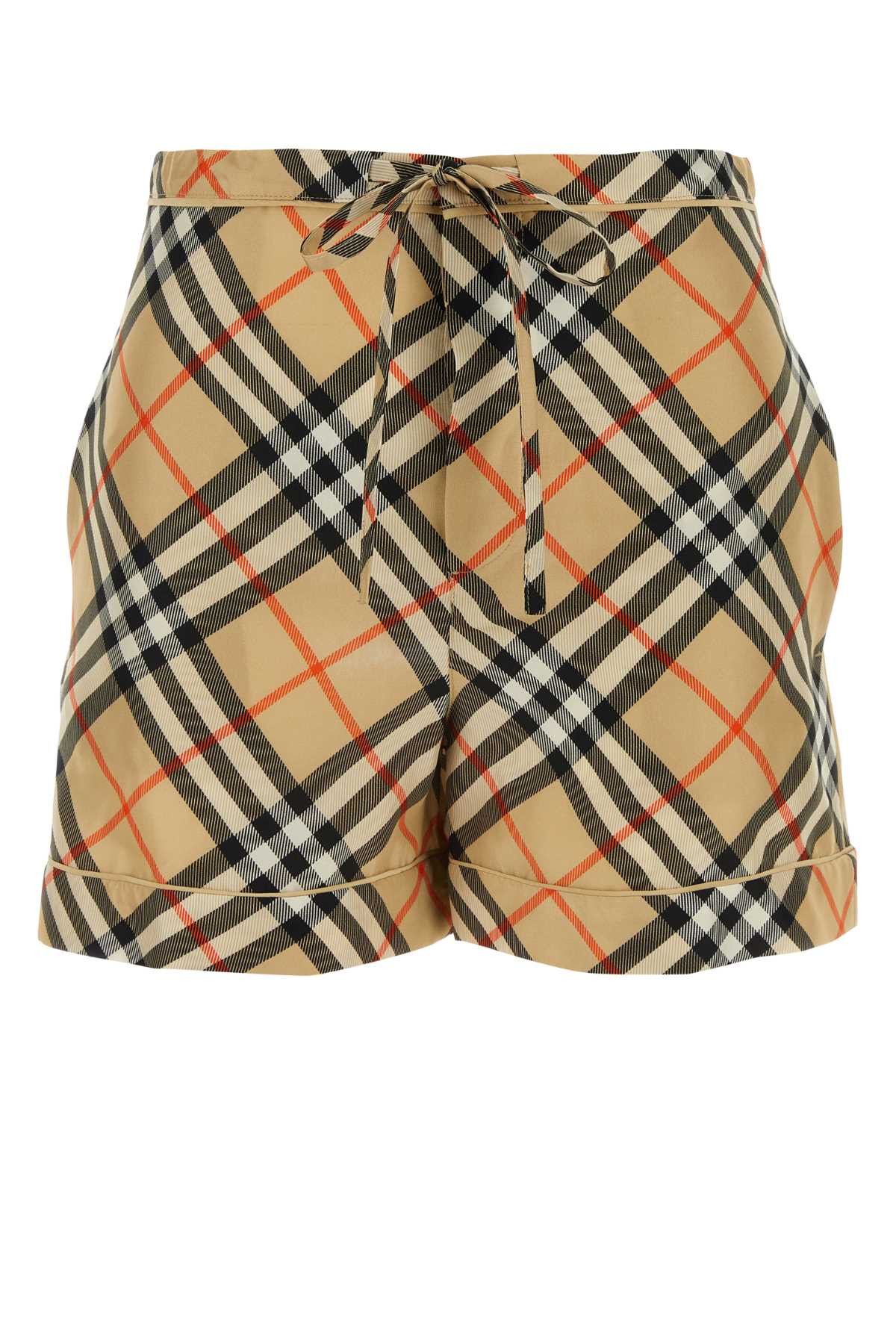Burberry Printed Silk Shorts Size 26" / US 2 / IT 38 - 1 Thumbnail
