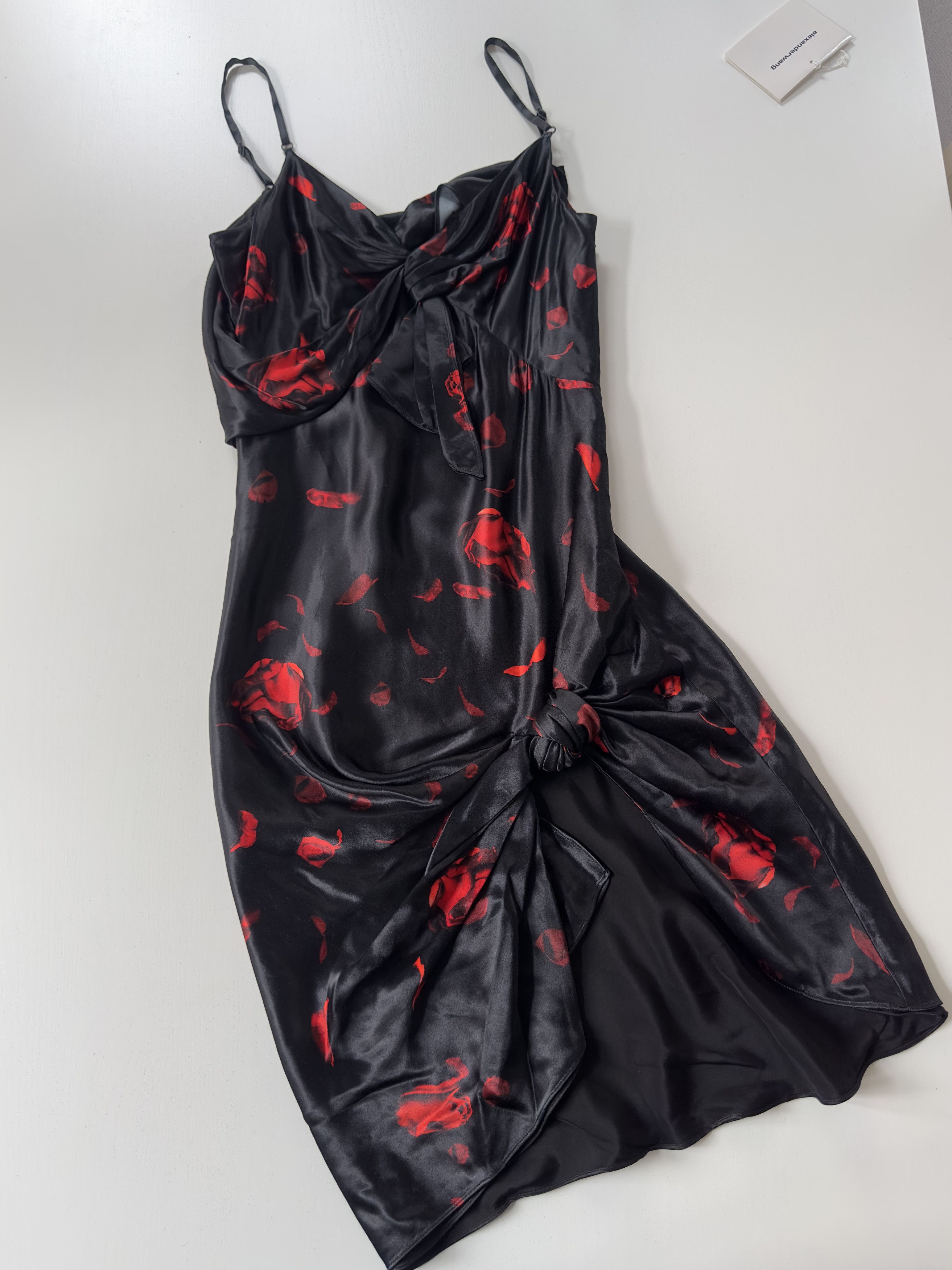 Alexander Wang Rose Print Cami Slip Dress, Black And Red - Alexander Wang Size S / US 4 / IT 40 - 4 Thumbnail