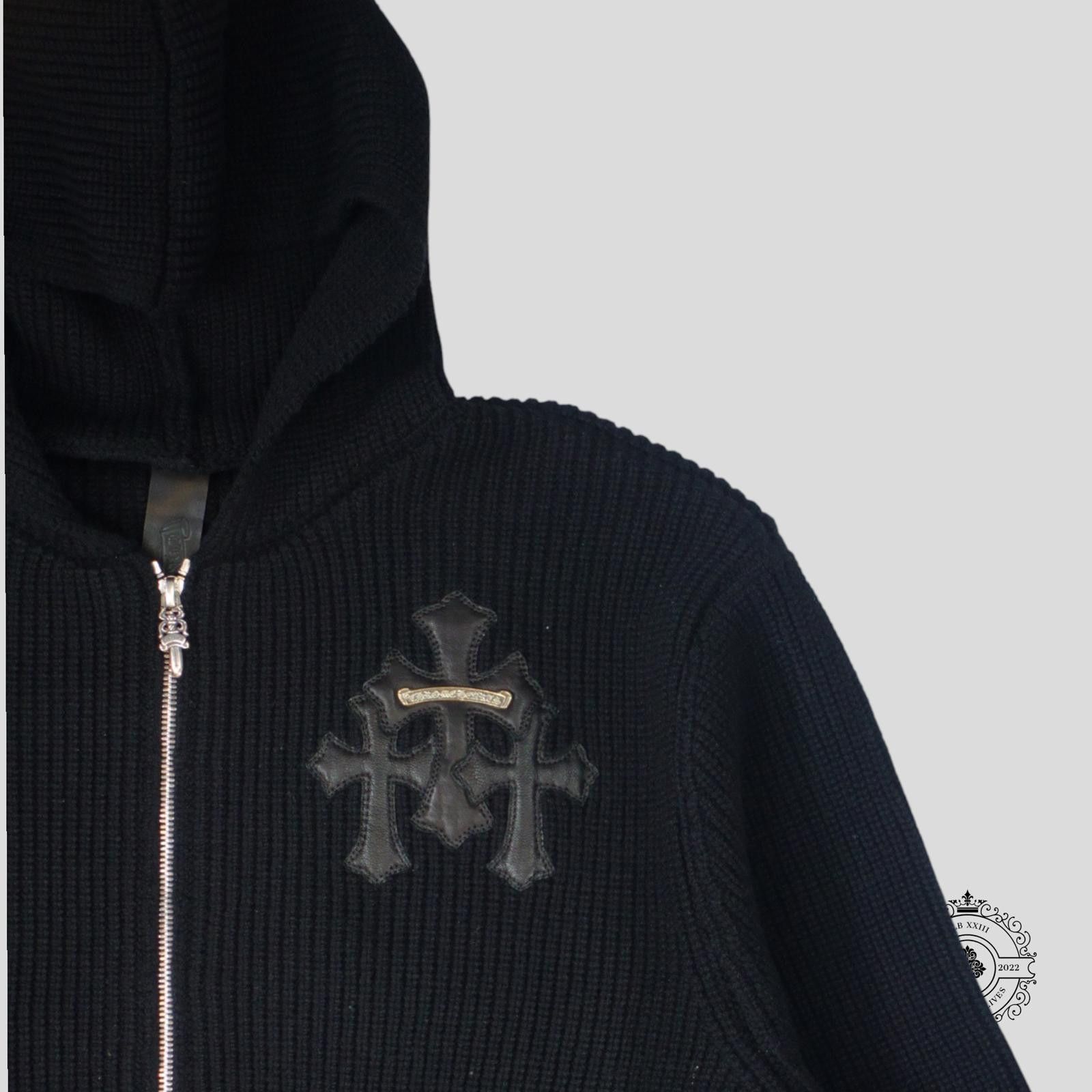 Chrome Hearts Chrome Hearts Cashmere Cross Patch Zip Up Hoodie in Black Size US XL / EU 56 / 4 - 3 Thumbnail