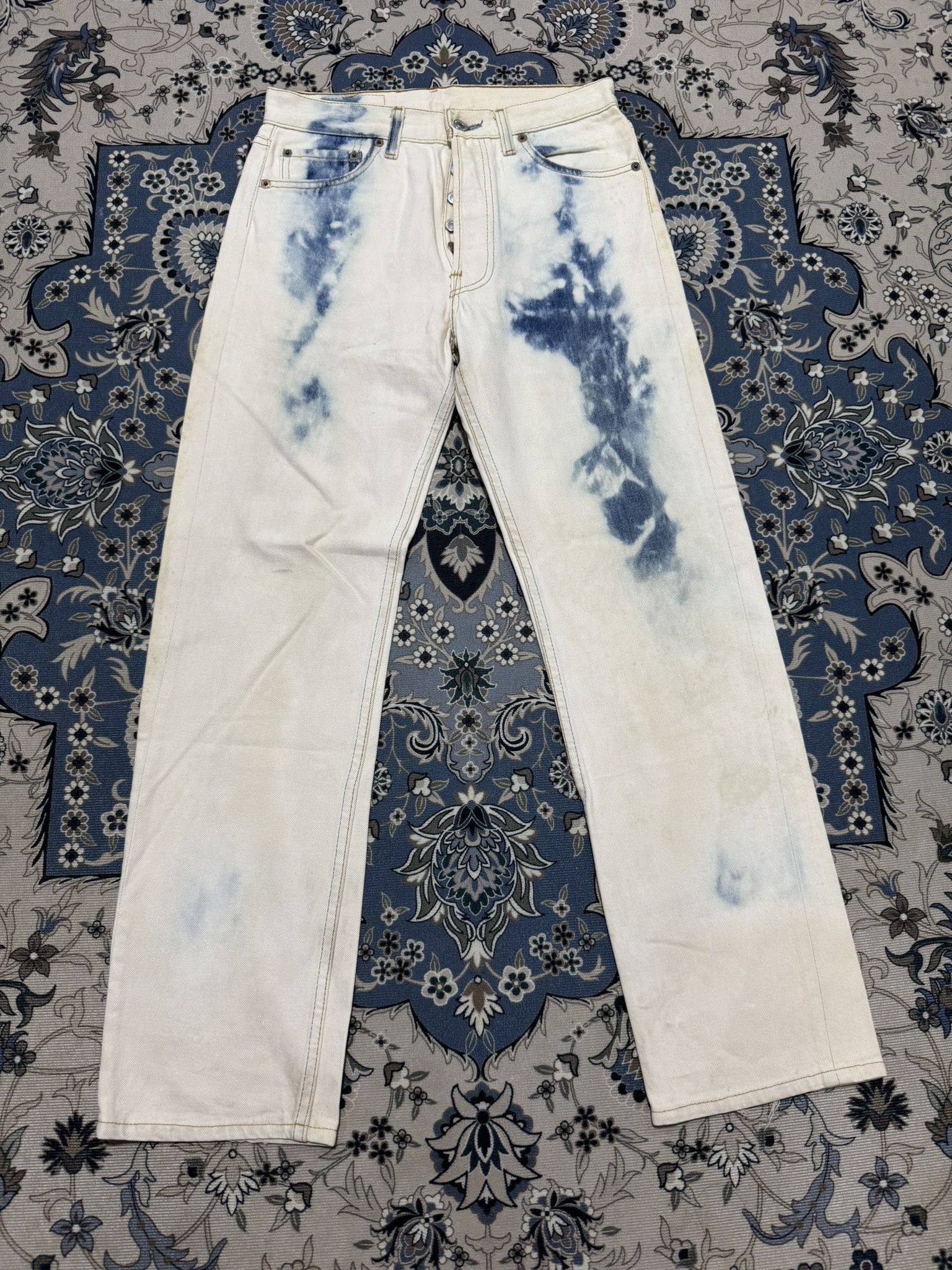Levi's × Vintage Vintage Levis 501 Rindem 524 Buttonfly Bleach Jeans Size US 30 / EU 46 - 1 Thumbnail