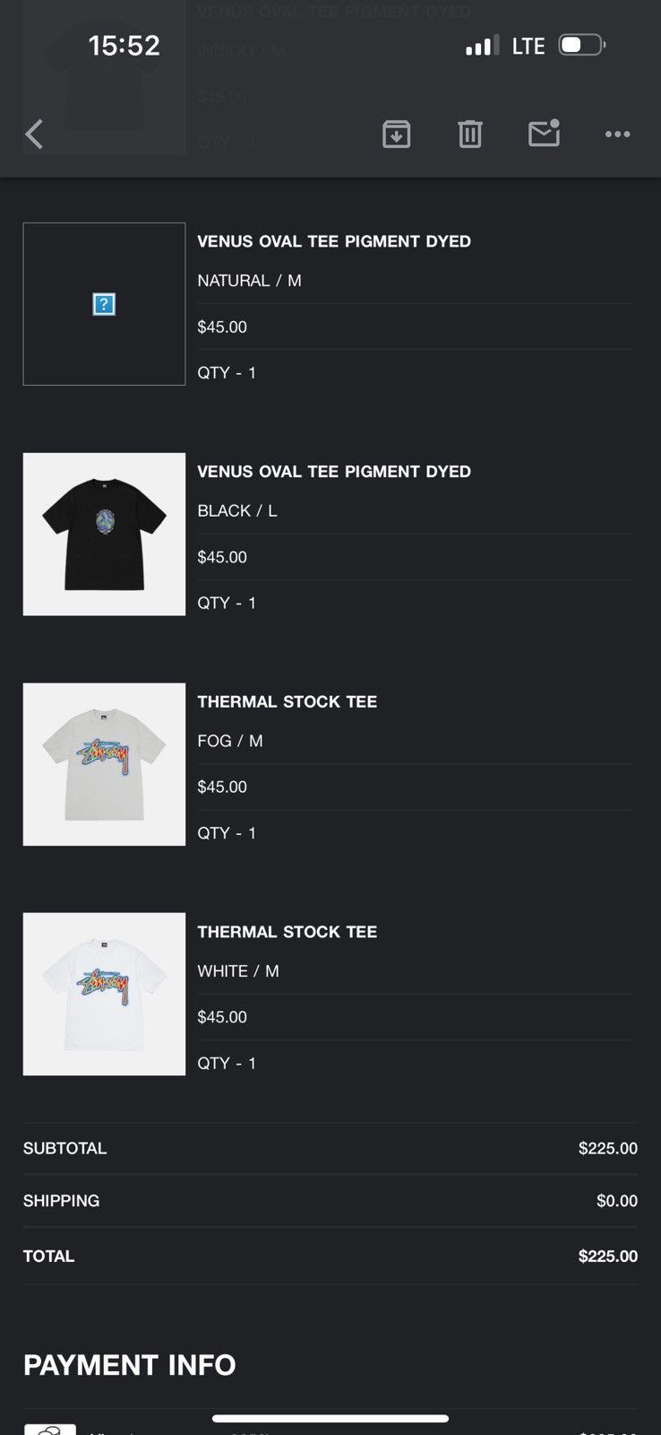 Stussy STUSSY THERMAL STOCK TEE Size US M / EU 48-50 / 2 - 5 Thumbnail