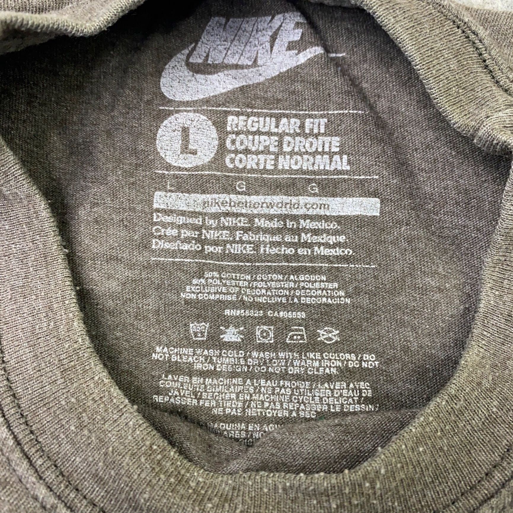 Nike Nike Mens Shirt L Grey Just Do it Center Swoosh Cotton Polyester Blend T-Shirt Men’s Short Sleeve Crew Neck Logo Vintage Look Size US L / EU 52-54 / 3 - 4 Thumbnail