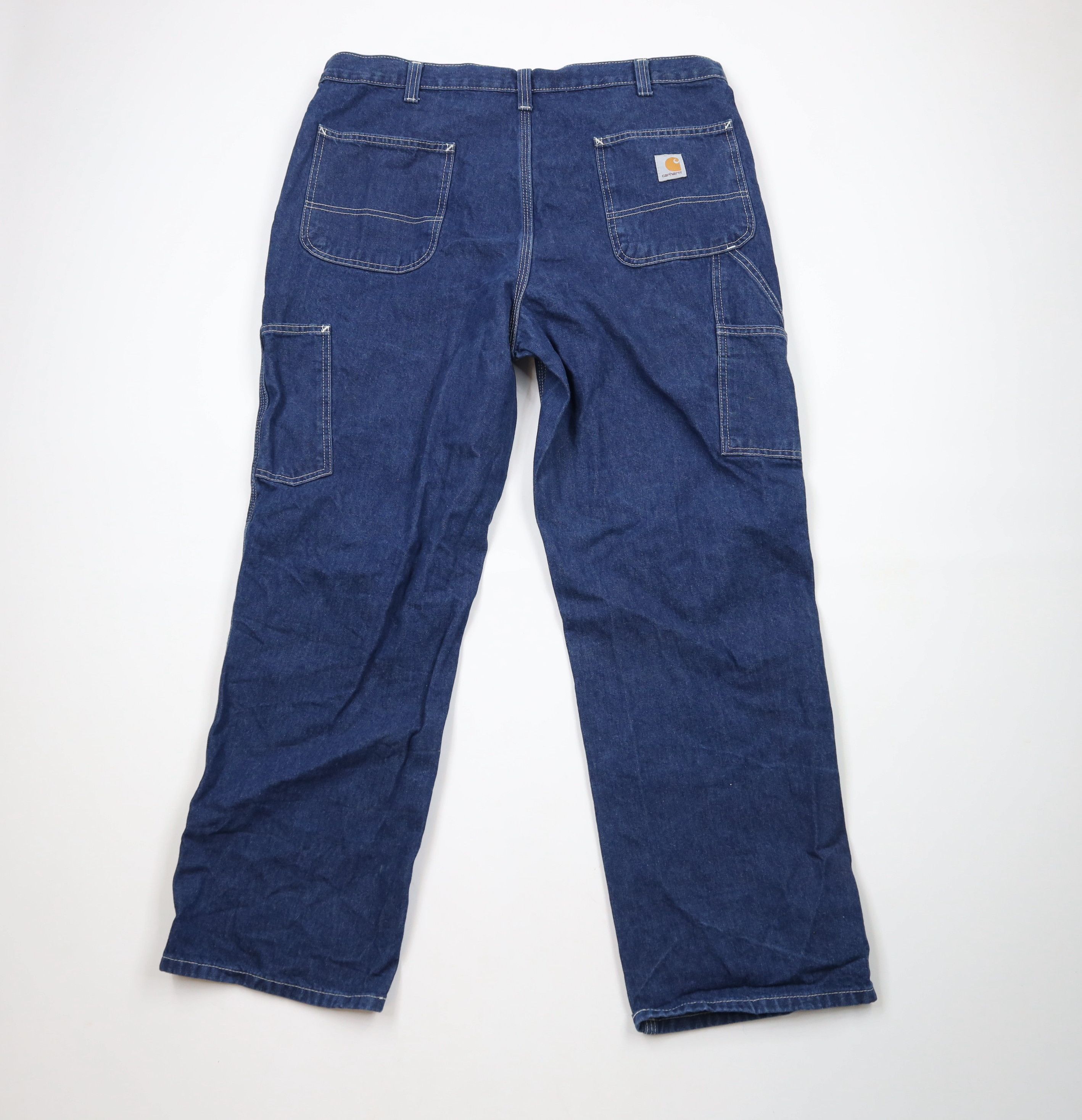 Carhartt × Vintage Vintage Carhartt Wide Leg Dungaree Carpenter Denim Jeans Size US 38 / EU 54 - 12 Thumbnail