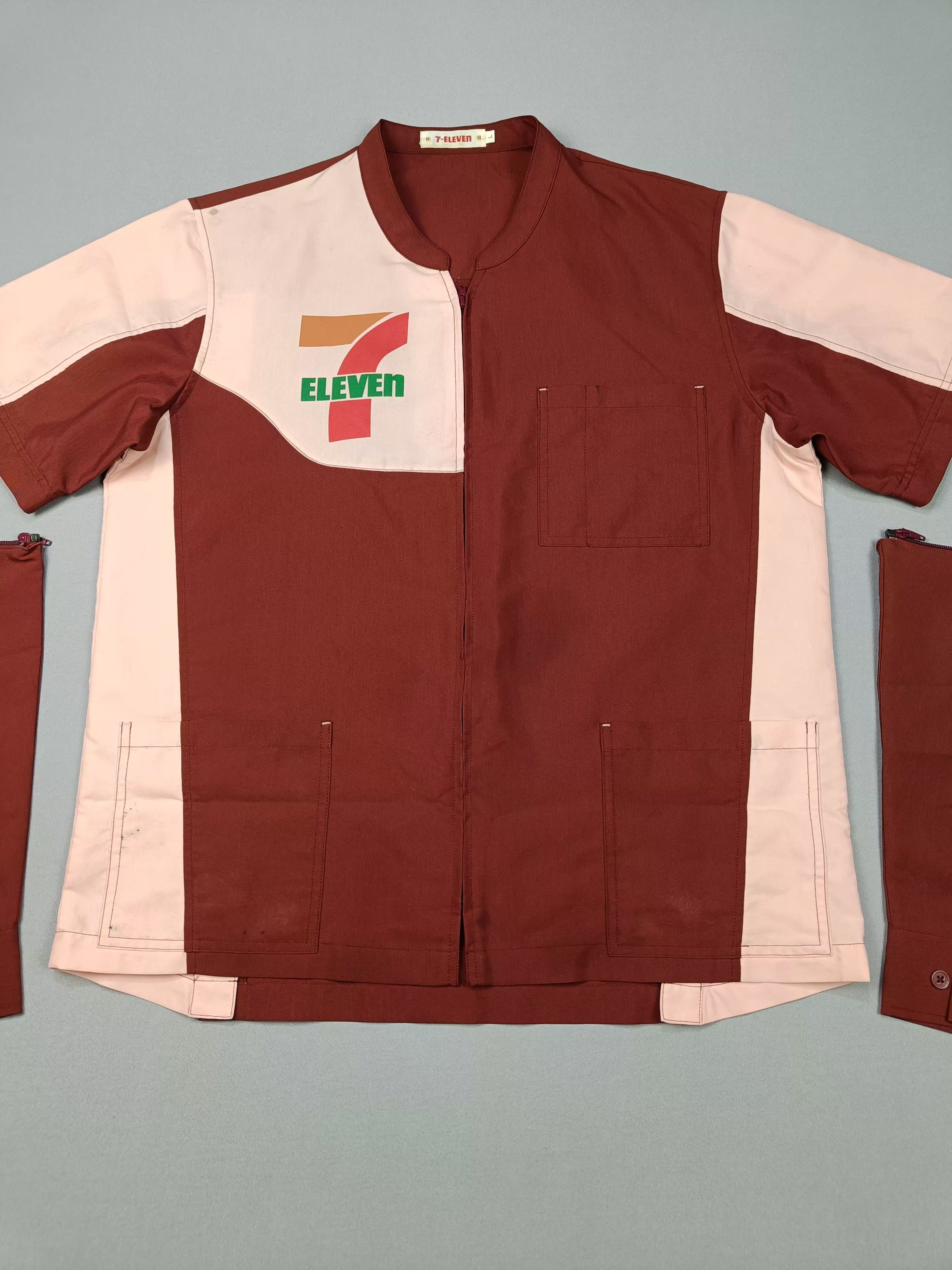 Vintage RARE💥7 Eleven Detachable Sleeve Workers Uniforms Size US L / EU 52-54 / 3 - 2 Thumbnail