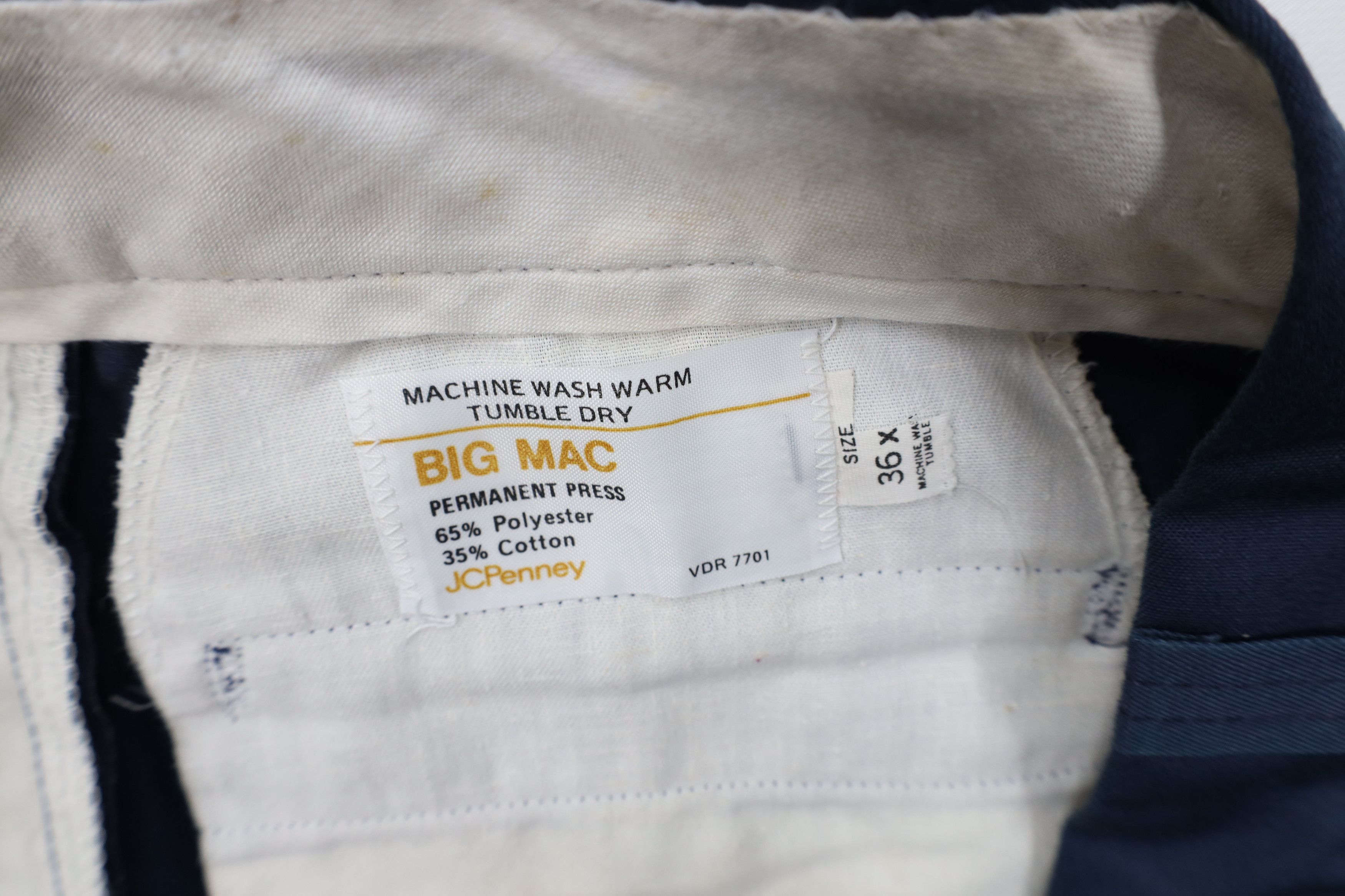 Big Mac Vintage 70s Big Mac Workwear Wide Leg Chino Pants Blue USA Size US 36 / EU 52 - 9 Thumbnail