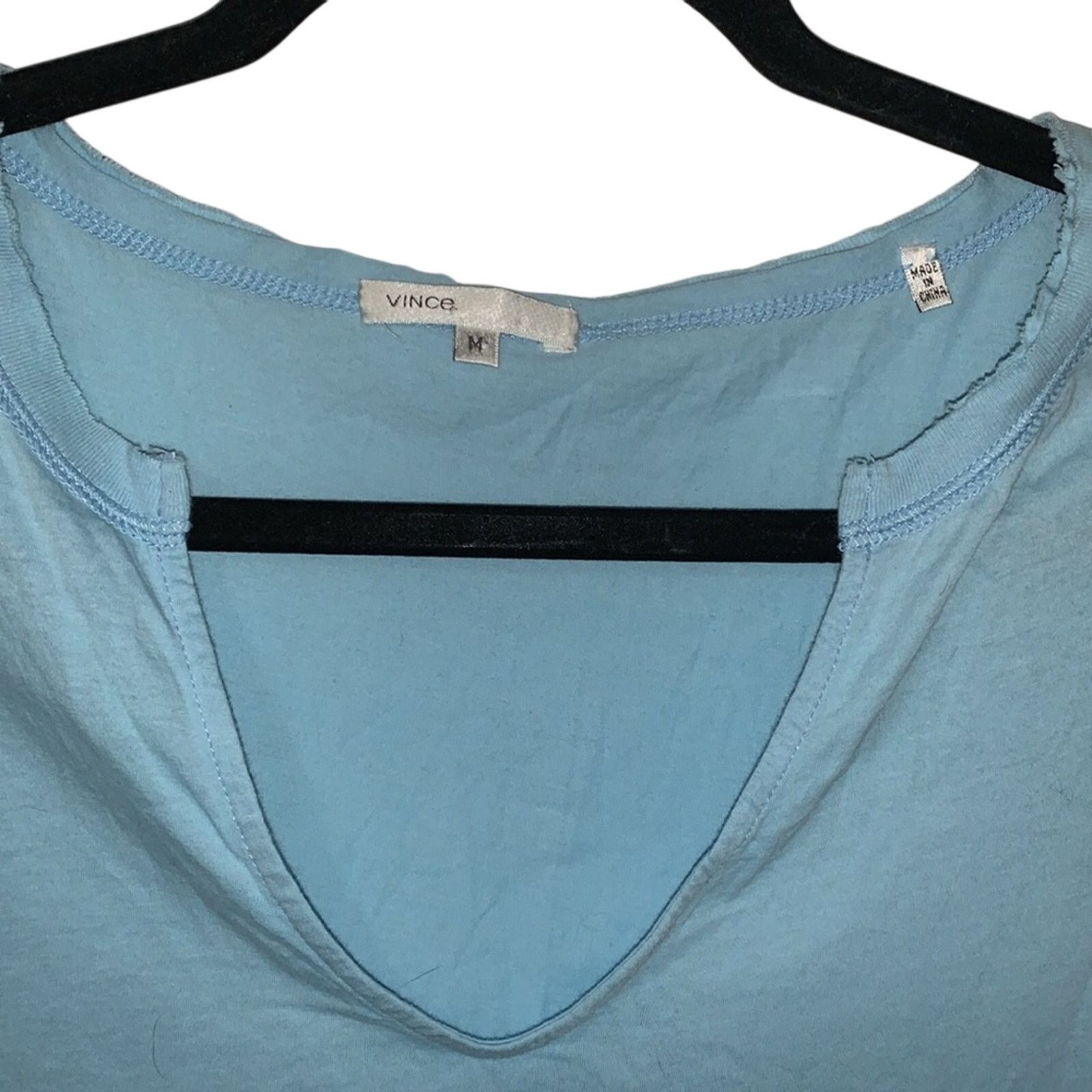 Vince VINCE Light Blue Long Sleeve 100% Cotton Top M Size M / US 6-8 / IT 42-44 - 3 Thumbnail