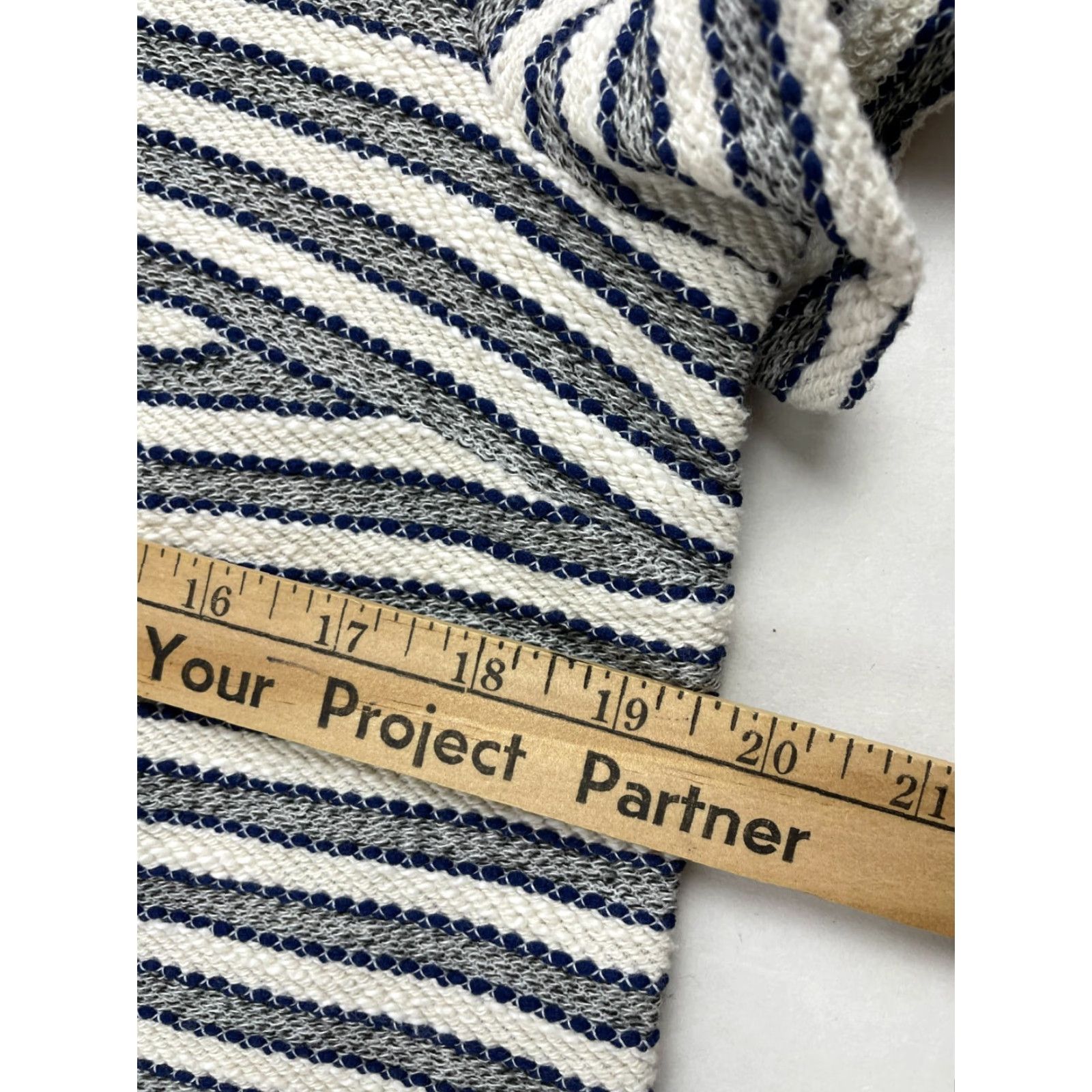 Ann Taylor Ann Taylor LOFT Dress Women's Size 12 Navy Blue Cream Short Sleeve Ruffle Stripe Dress Shirt Dress Womens Casual Party/Cocktail Travel Size 34" / US 12 / IT 48 - 7 Thumbnail