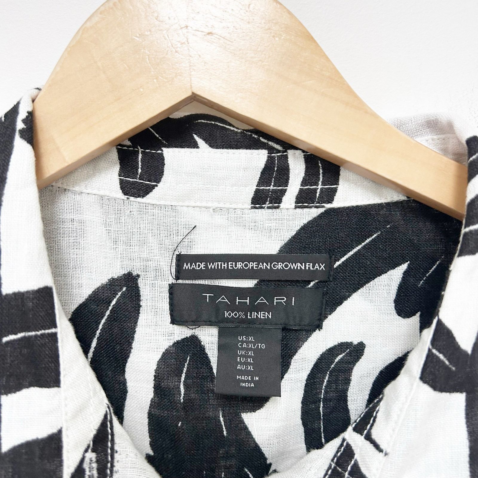 Other Tahari Black White Floral 100% Linen Long Sleeve Blouse XL Size XL / US 12-14 / IT 48-50 - 2 Thumbnail