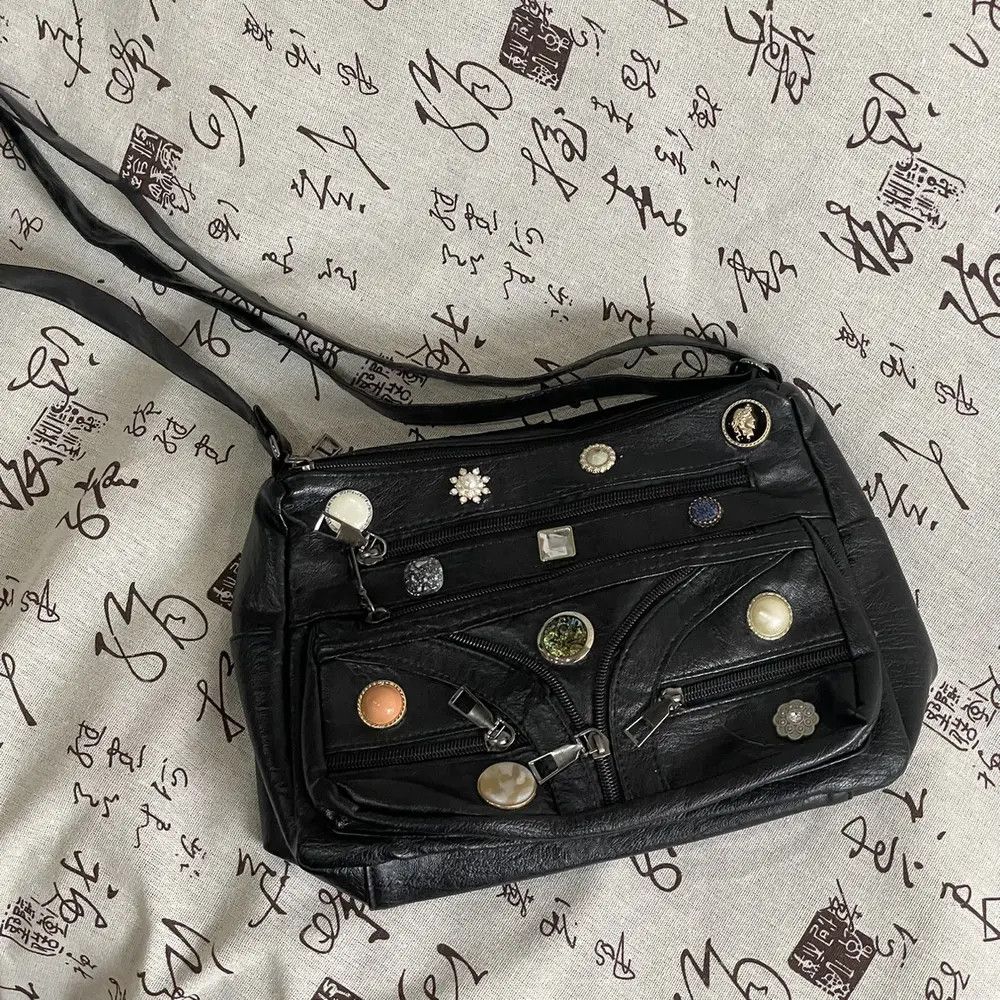Other Black PU Leather Patchwork Crossbody Bag Size ONE SIZE - 2 Thumbnail
