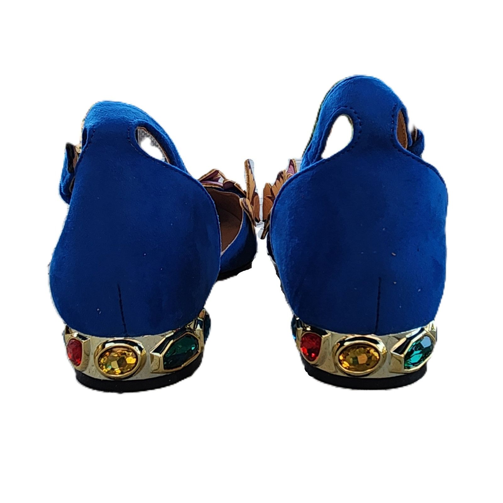 Designer NUYG 3D Butterfly Appliqué Faux Suede Gem Embellished Flats Size US 9 / IT 39 - 8 Thumbnail