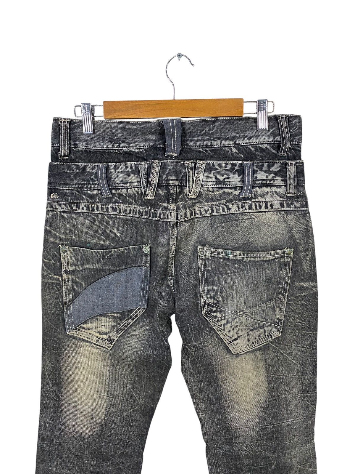Japanese Brand Japanase brand salty dog double waist denim pants distressed Size US 33 - 5 Thumbnail