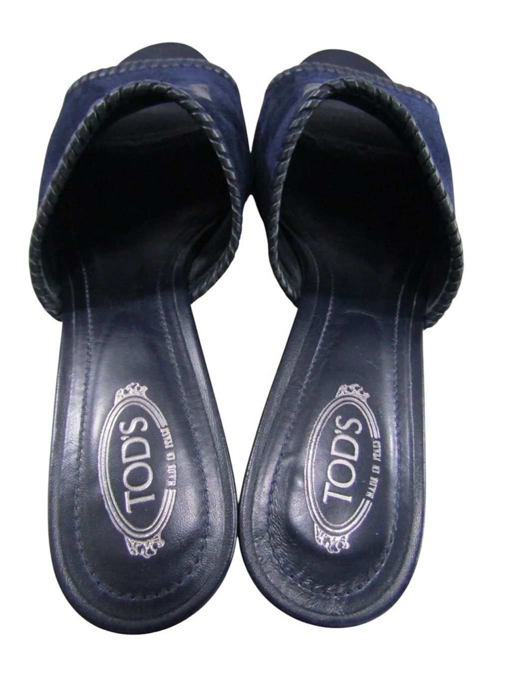 Tod's Tod's Suede Mules Navy Blue MSRP $645 Size US 7 / IT 37 - 7 Thumbnail