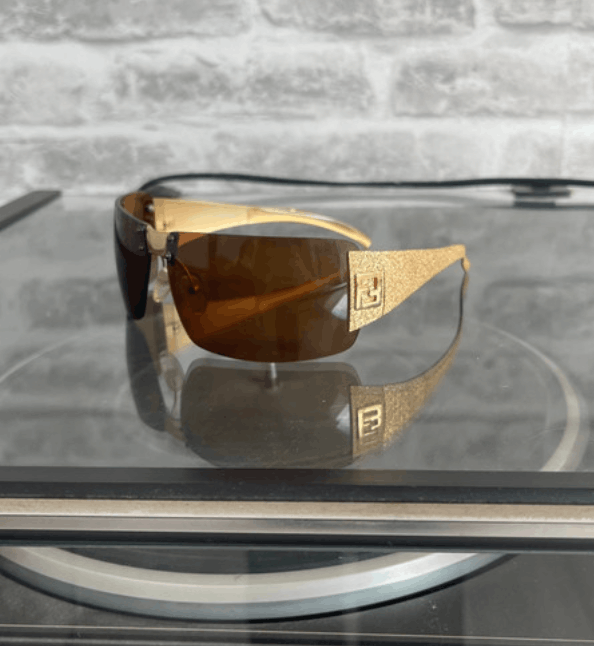 Fendi Sunglasses Gold Mask Vintage
