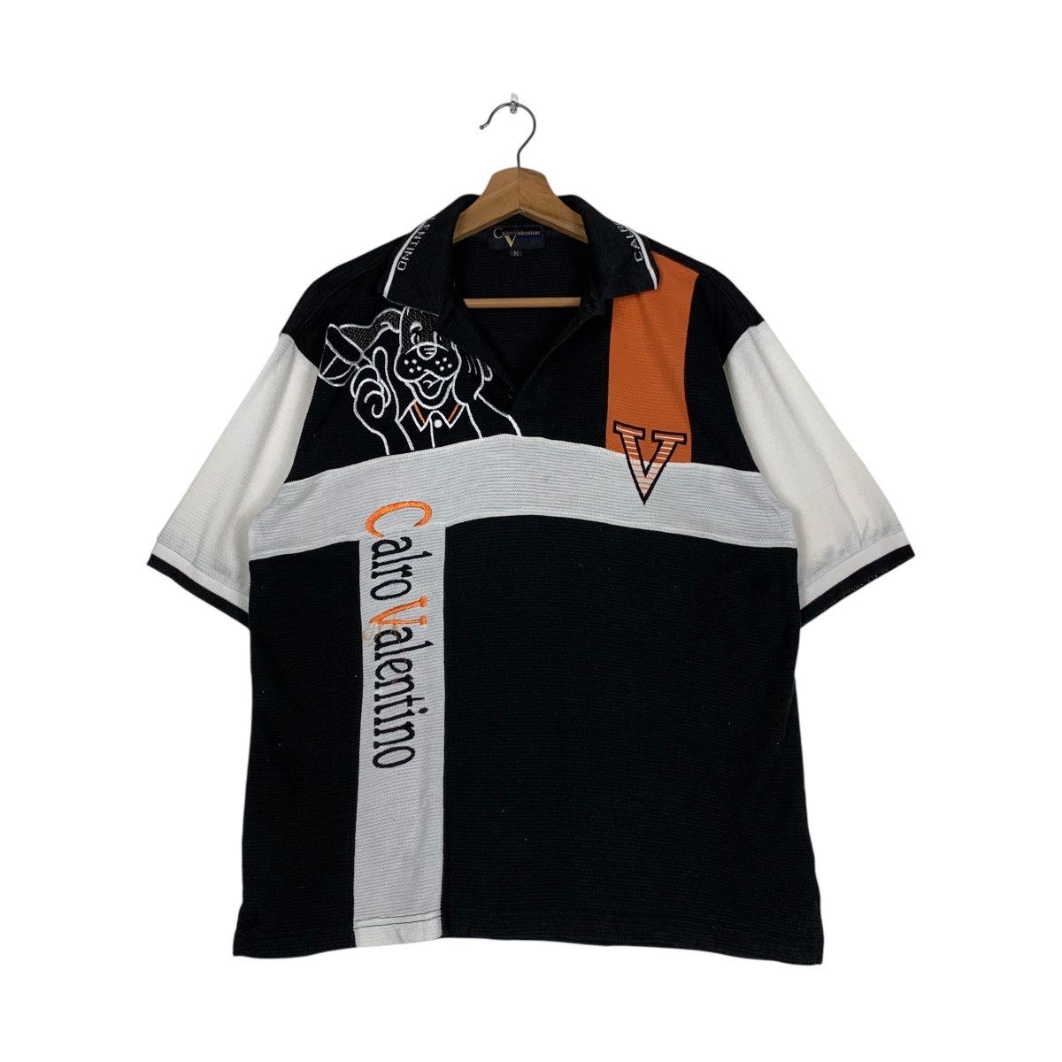 Valentino CALRO VALENTINO Embroidery Big Logo Polo Shirt #1430-C65 Size US M / EU 48-50 / 2 - 10 Thumbnail