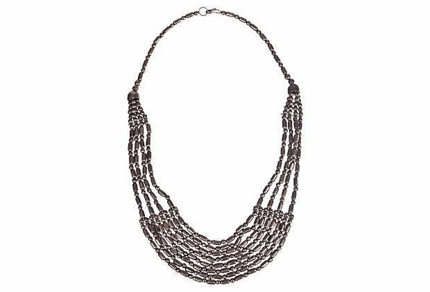 Designer India Style White Metal Bead Necklace Size ONE SIZE - 2 Thumbnail